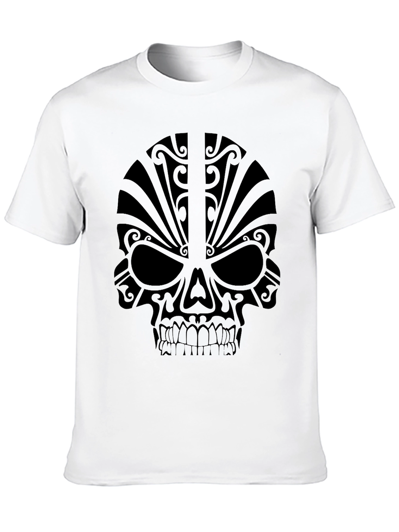 Tribal Skull Graphic Tee - Mens Black T-Shirt