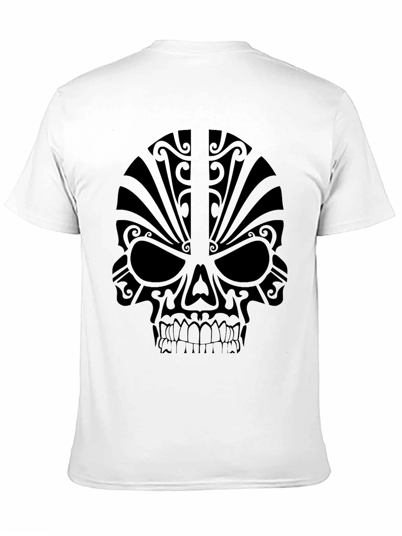 Tribal Skull Graphic Tee - Mens Black T-Shirt