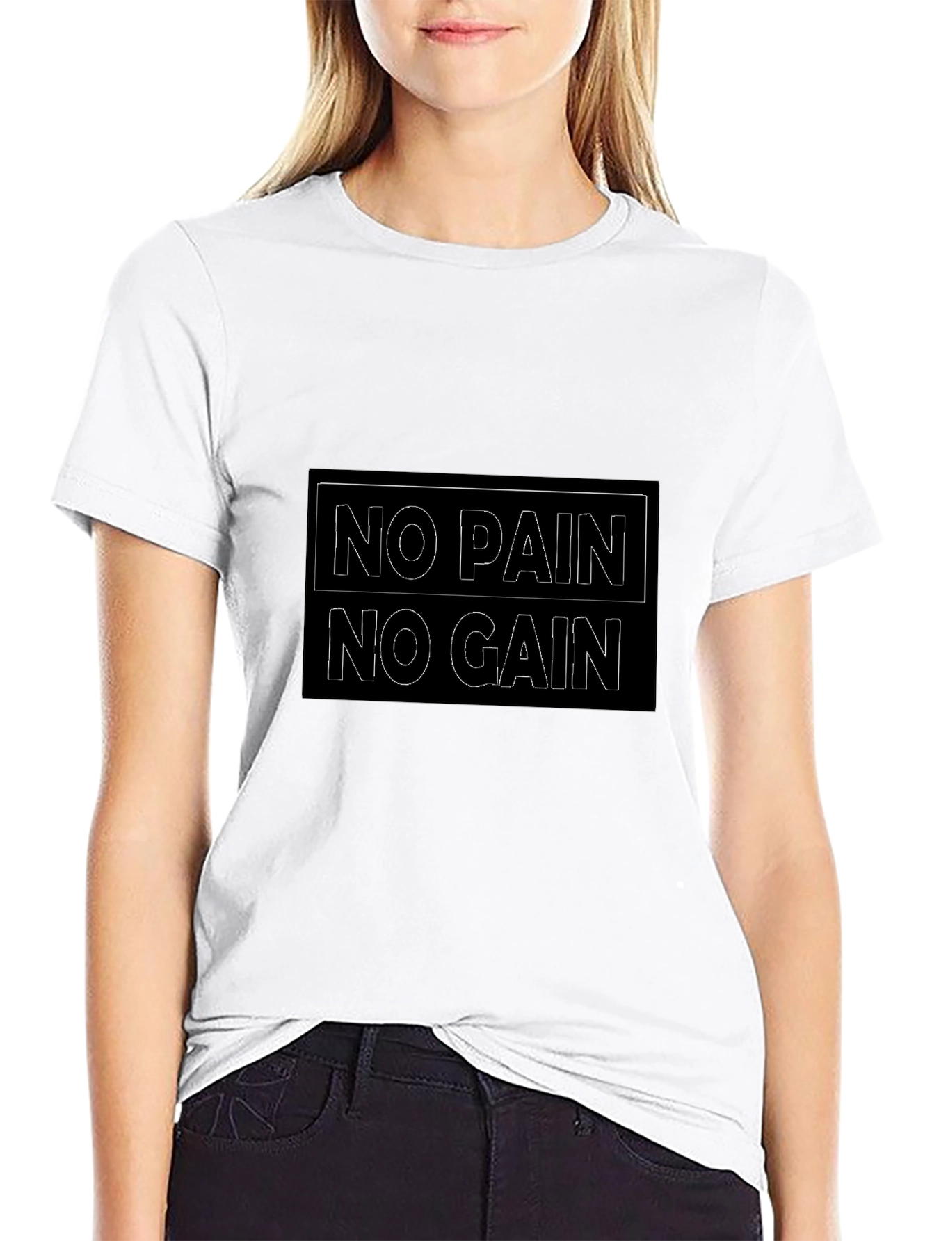 No Pain No Gain Black T-Shirt for Men