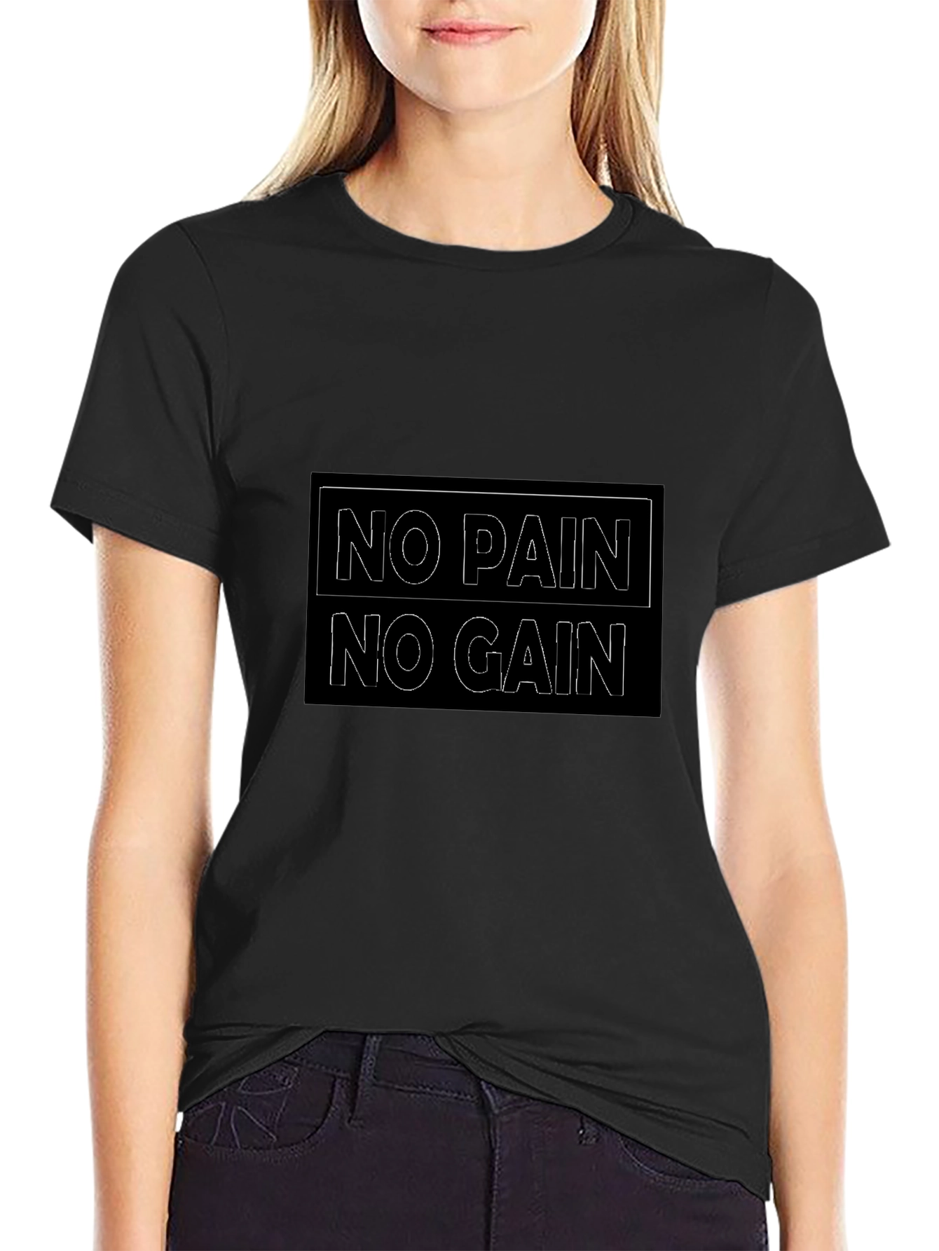 No Pain No Gain Black T-Shirt for Men