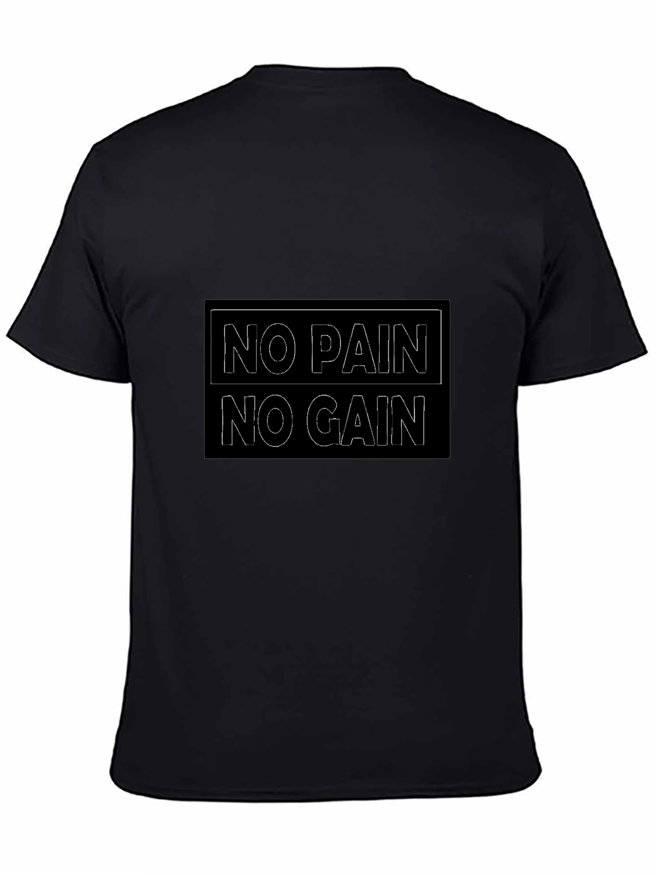 No Pain No Gain Black T-Shirt for Men