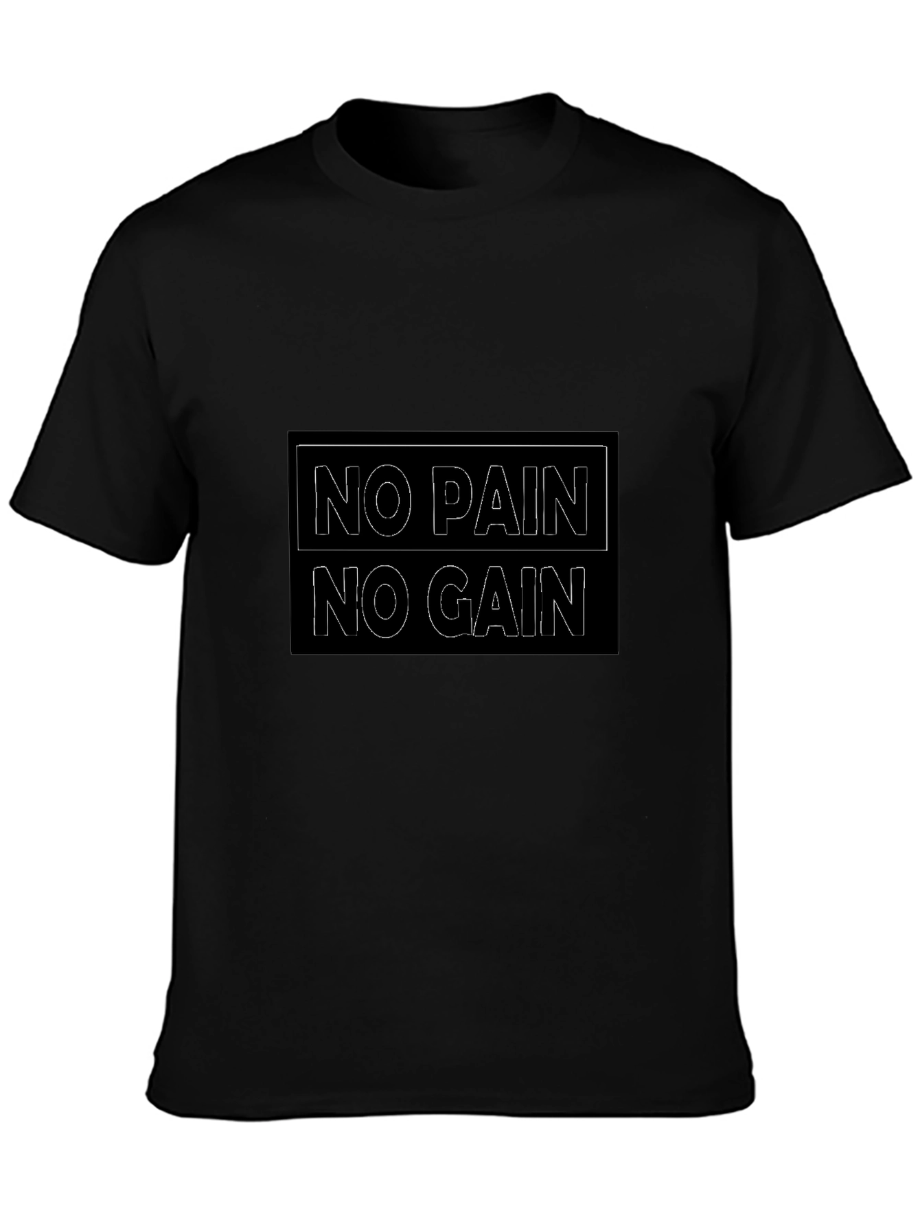 No Pain No Gain Black T-Shirt for Men