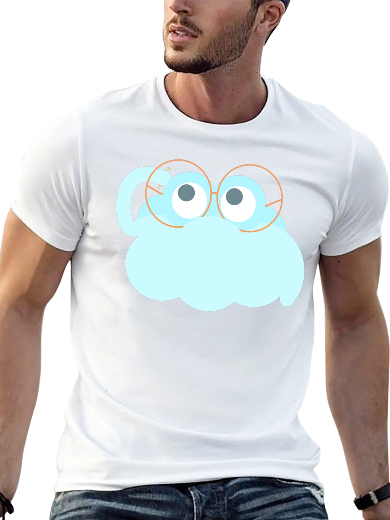 Funny Graphic T-Shirt - Cloud Design with Glasses