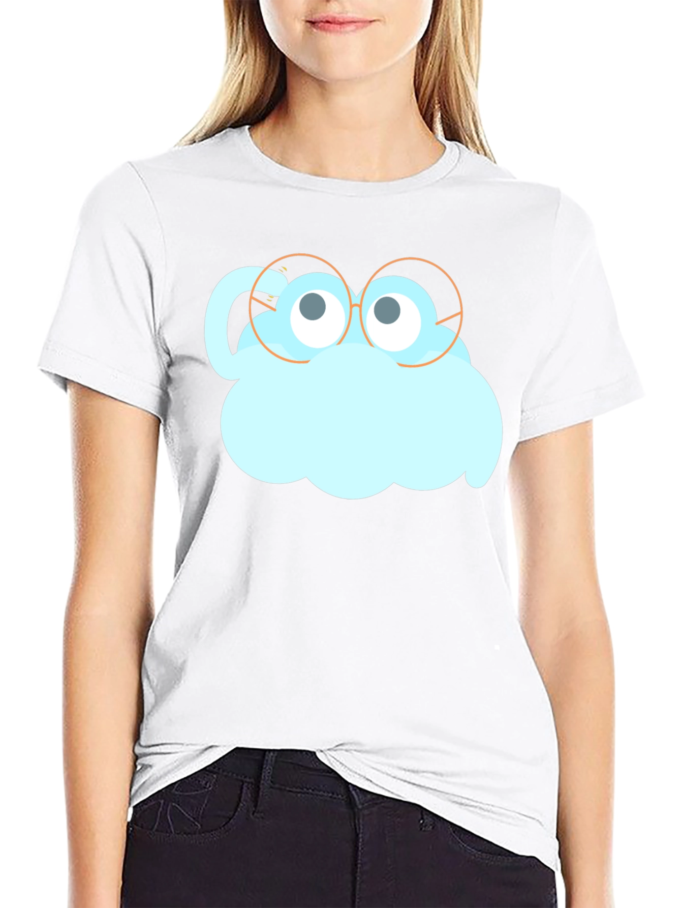 Funny Graphic T-Shirt - Cloud Design with Glasses