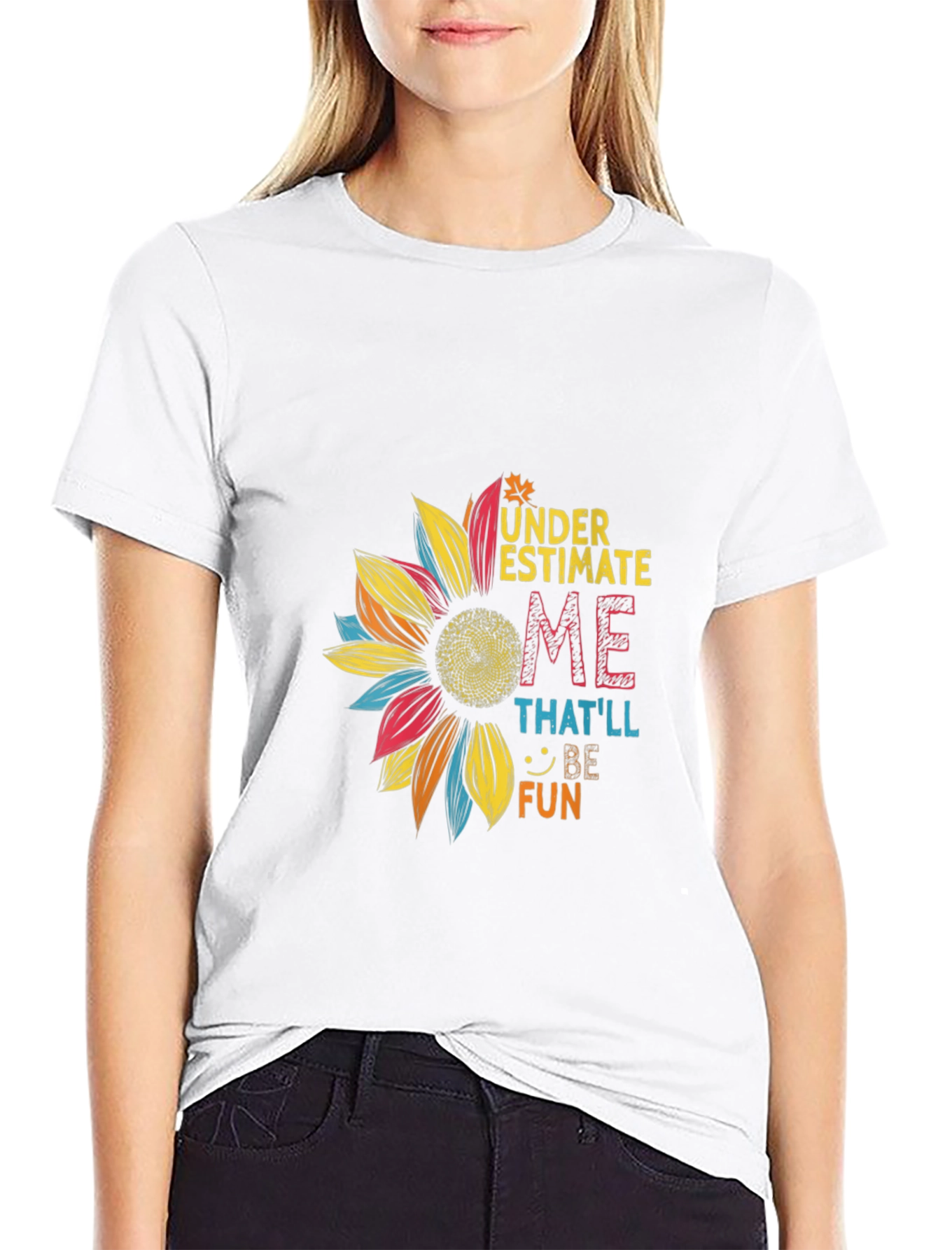 Underestimate Me Sunflower Graphic Tee