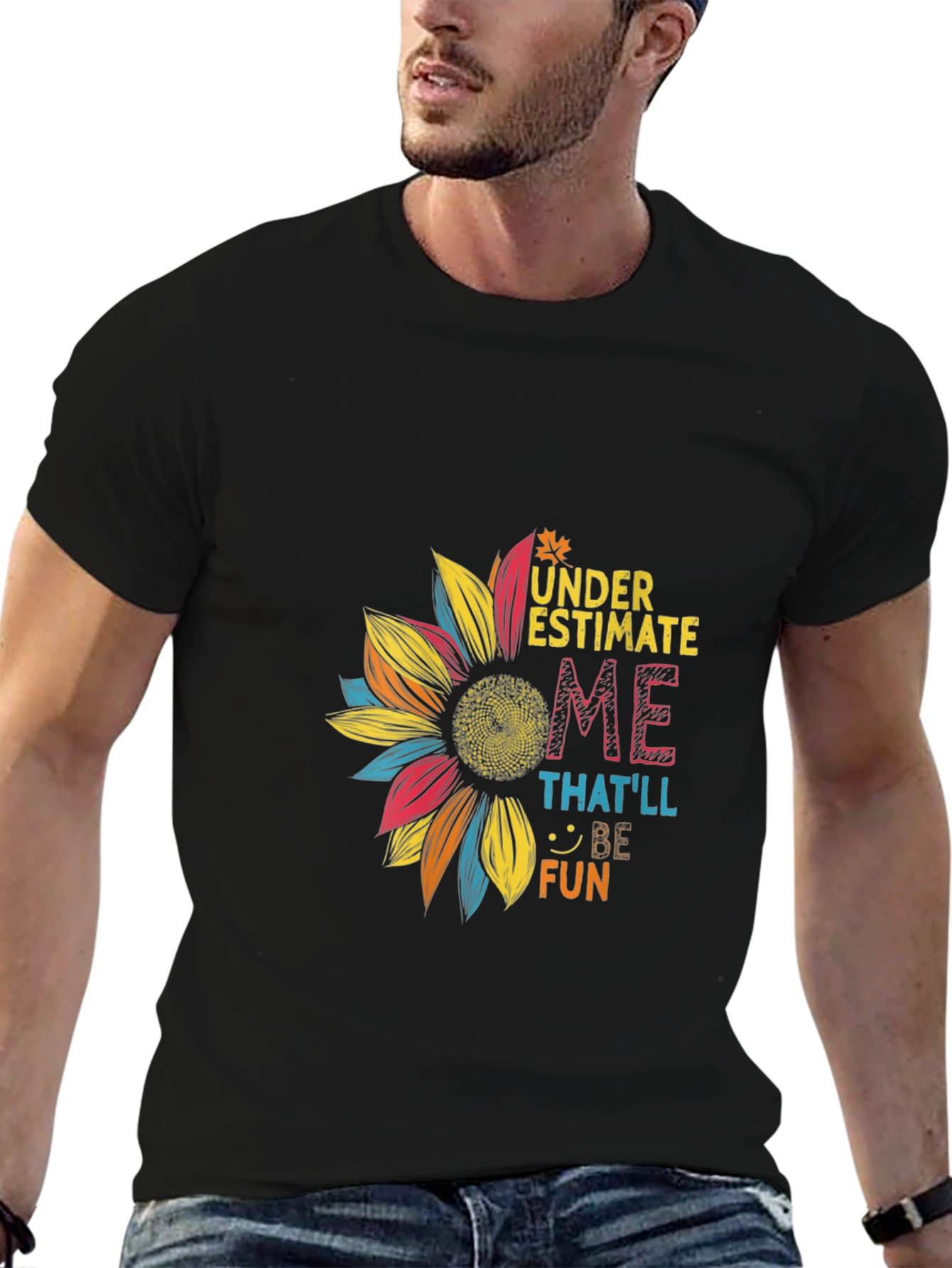 Underestimate Me Sunflower Graphic Tee