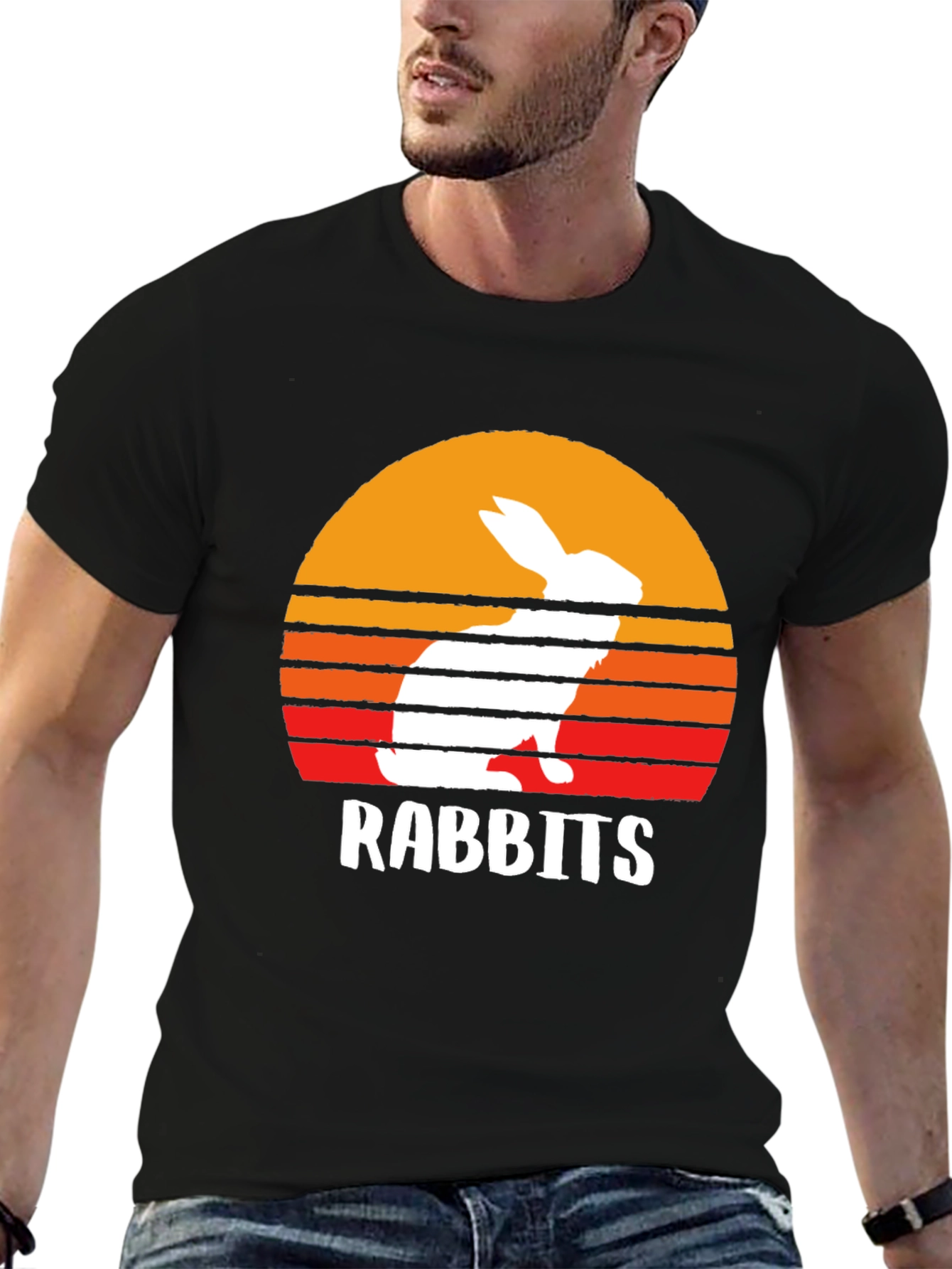Retro Rabbits Sunset T-Shirt - Cute Animal Tee