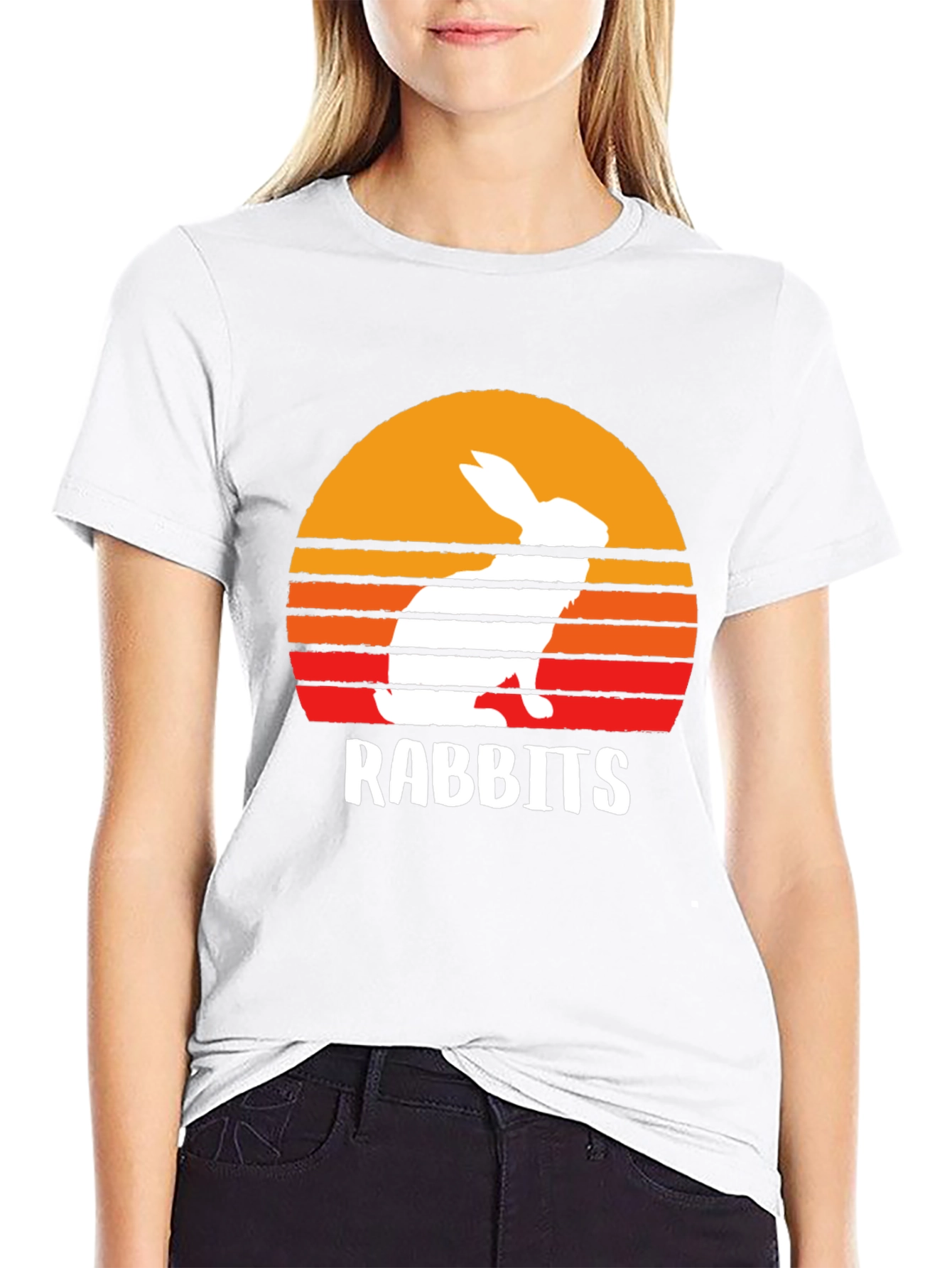 Retro Rabbits Sunset T-Shirt - Cute Animal Tee