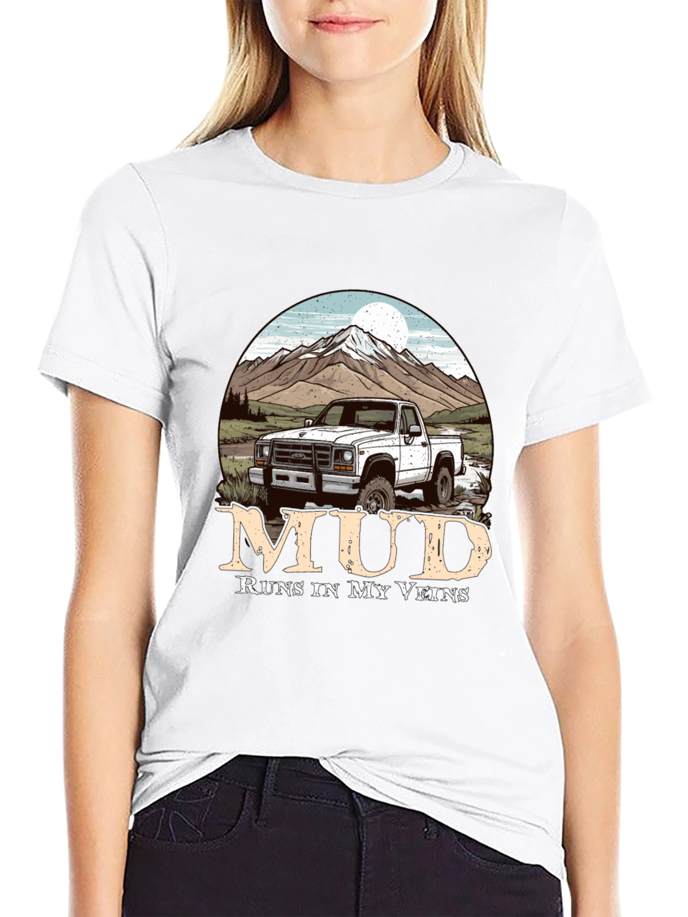 Mud Runs In My Veins Truck T-Shirt