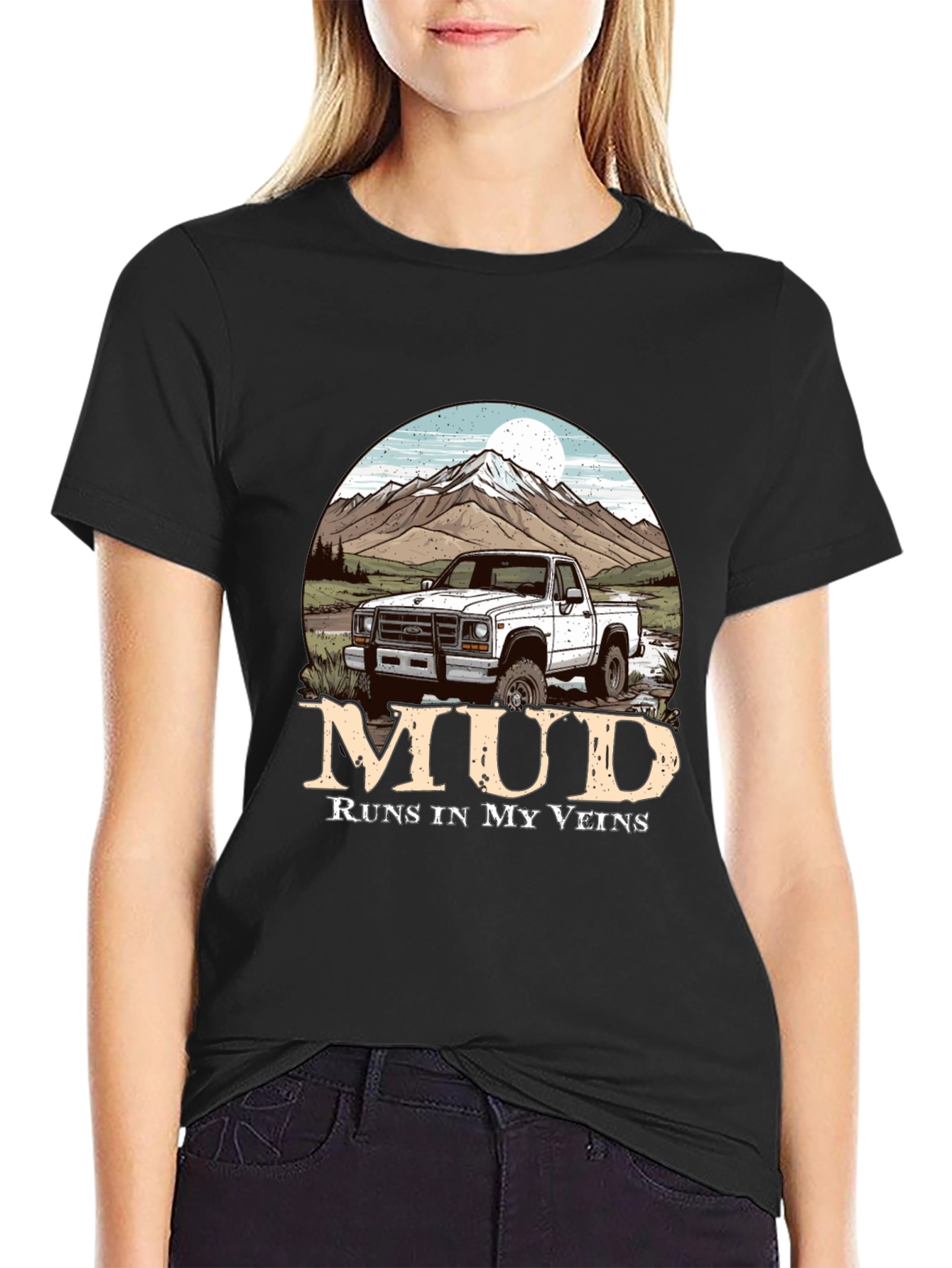 Mud Runs In My Veins Truck T-Shirt
