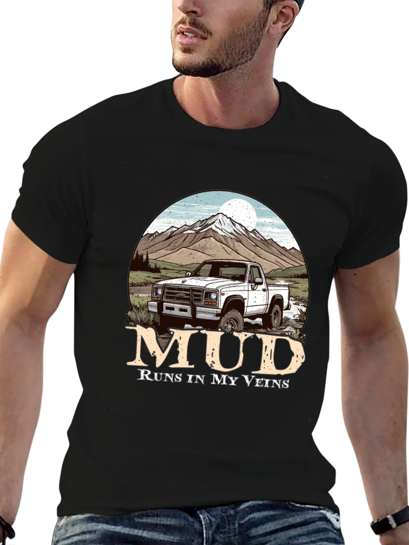 Mud Runs In My Veins Truck T-Shirt