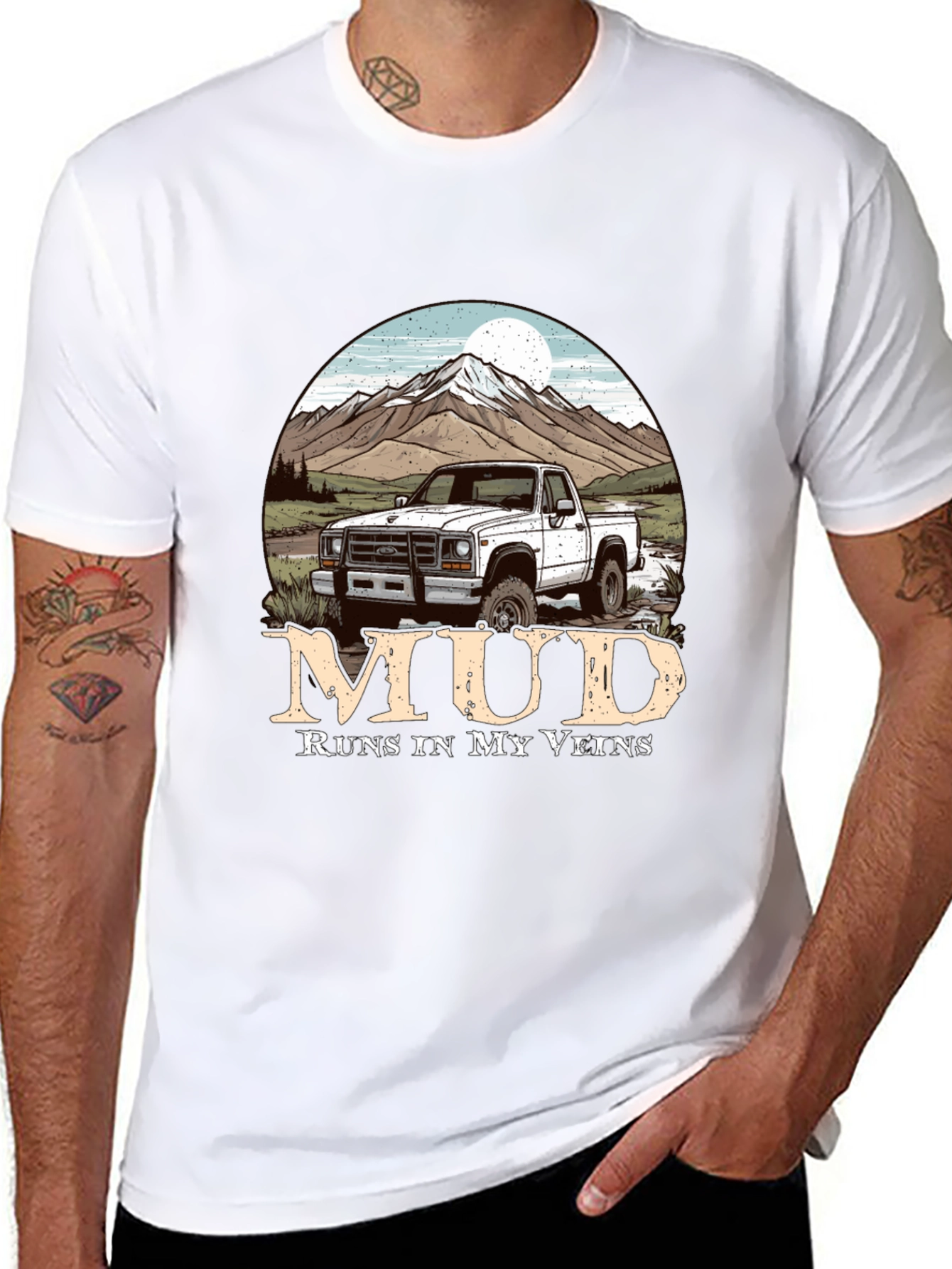 Mud Runs In My Veins Truck T-Shirt