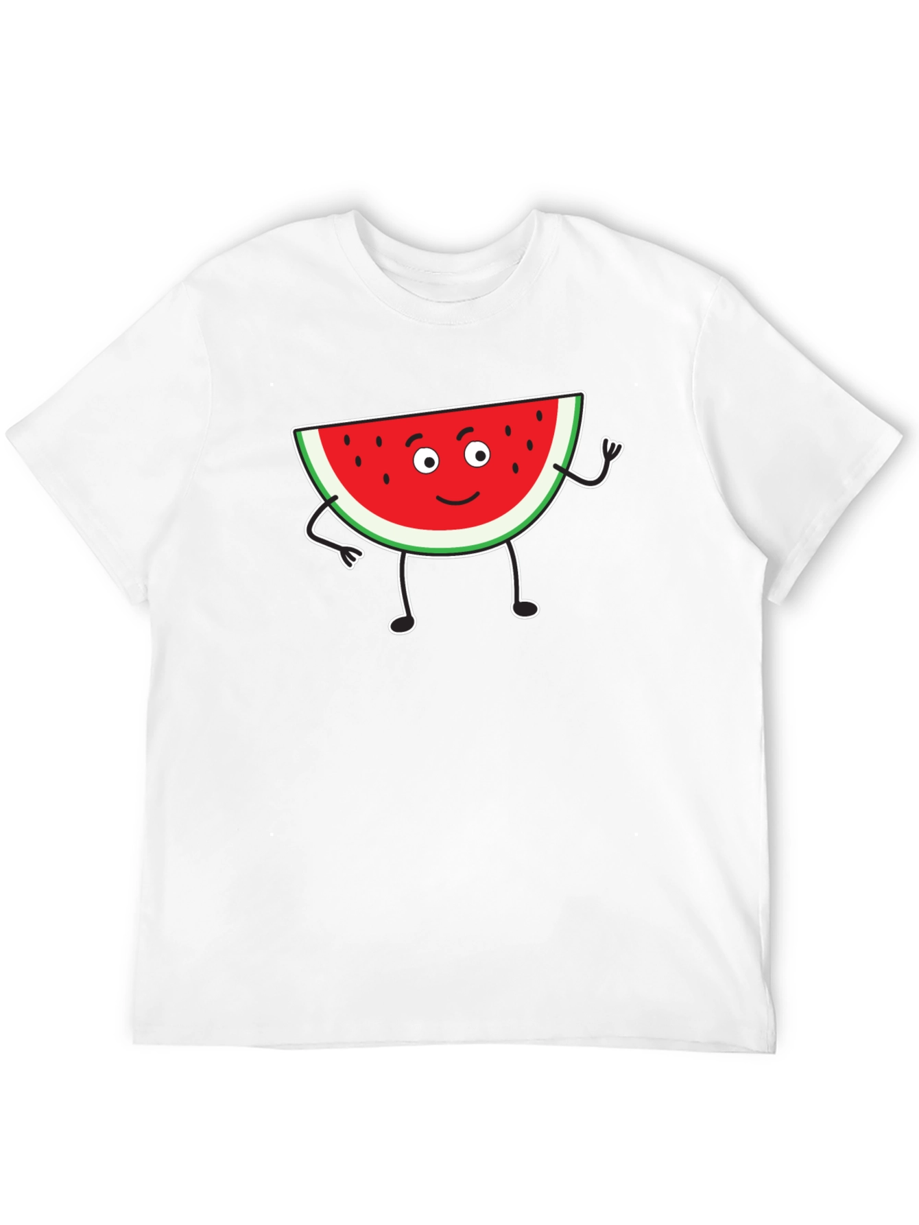 Cartoon Watermelon Graphic Black T-Shirt