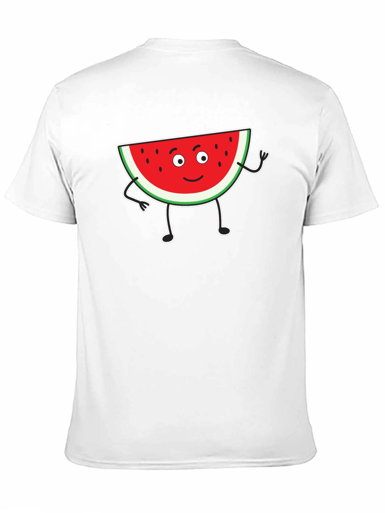 Cartoon Watermelon Graphic Black T-Shirt
