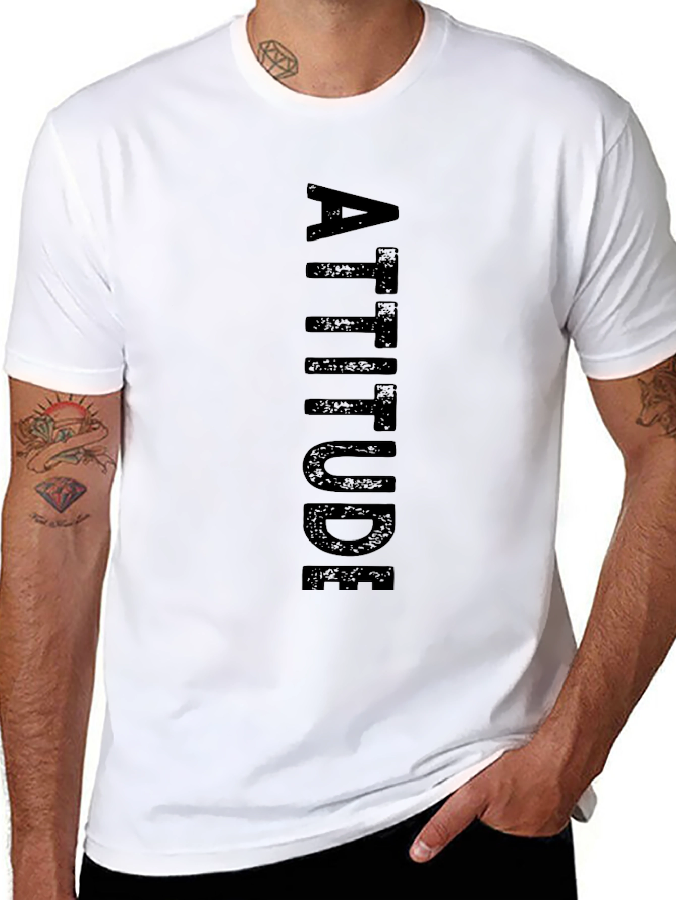 Attitude Black T-Shirt for Men