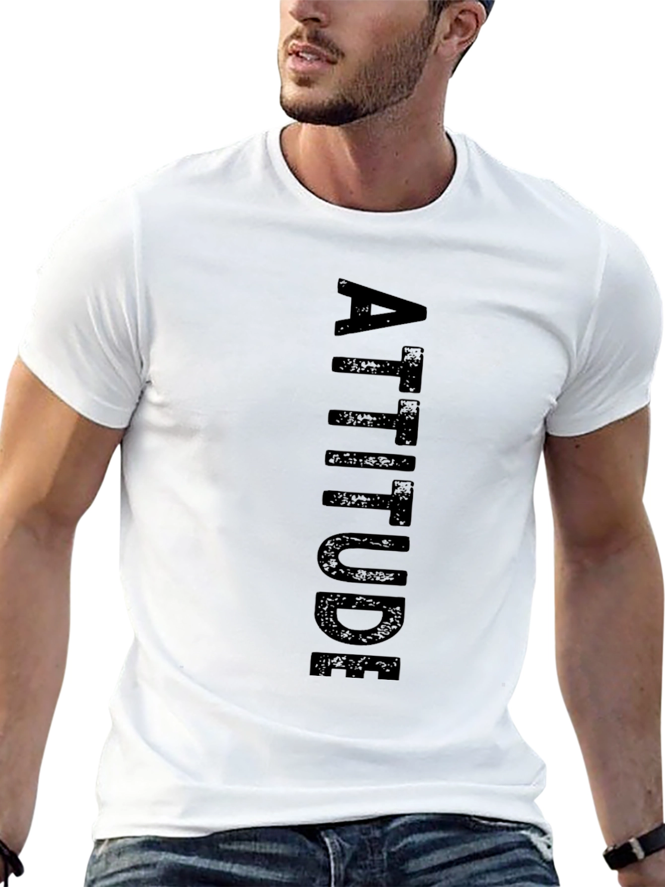 Attitude Black T-Shirt for Men