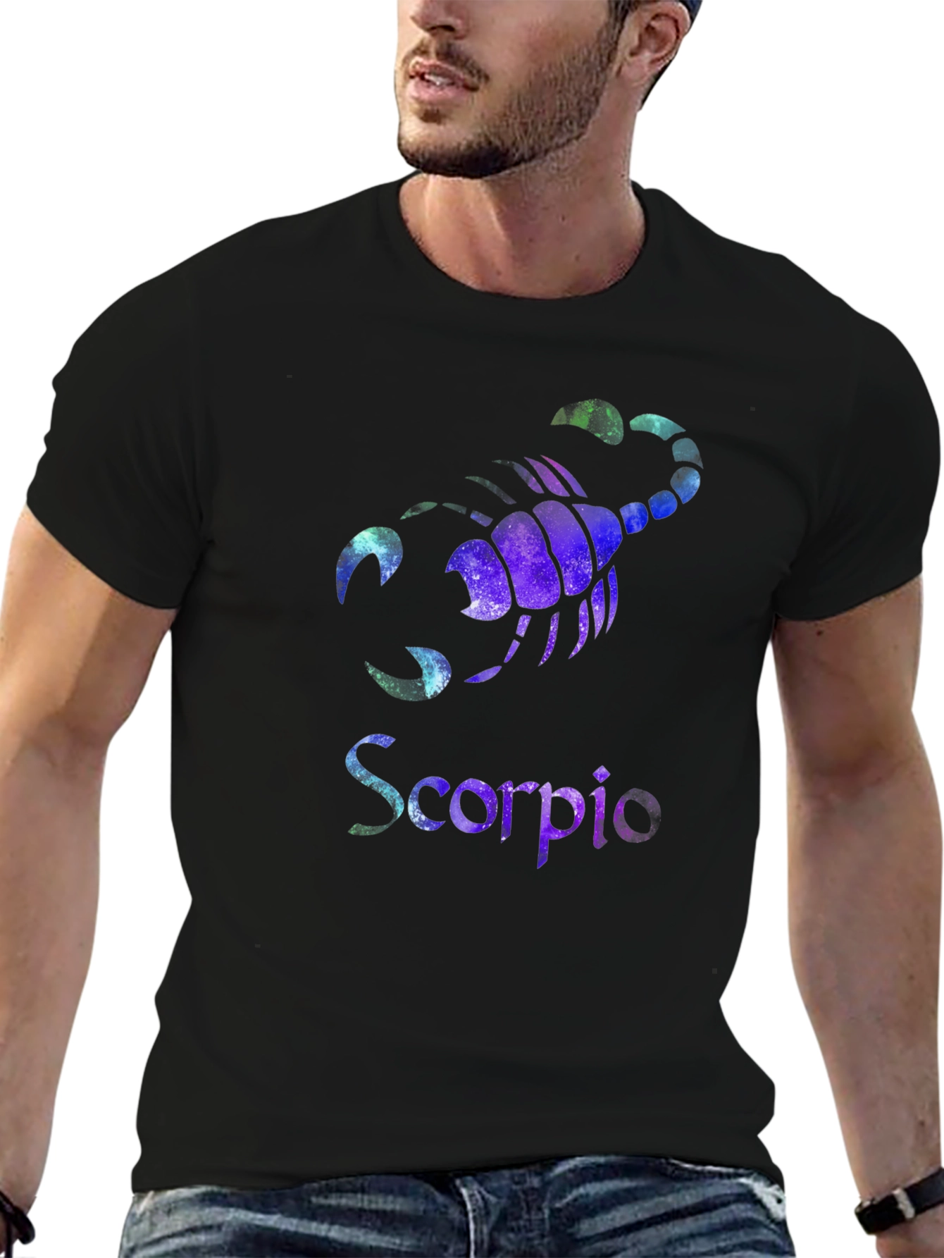 Scorpio Zodiac Galaxy Graphic Black T-Shirt