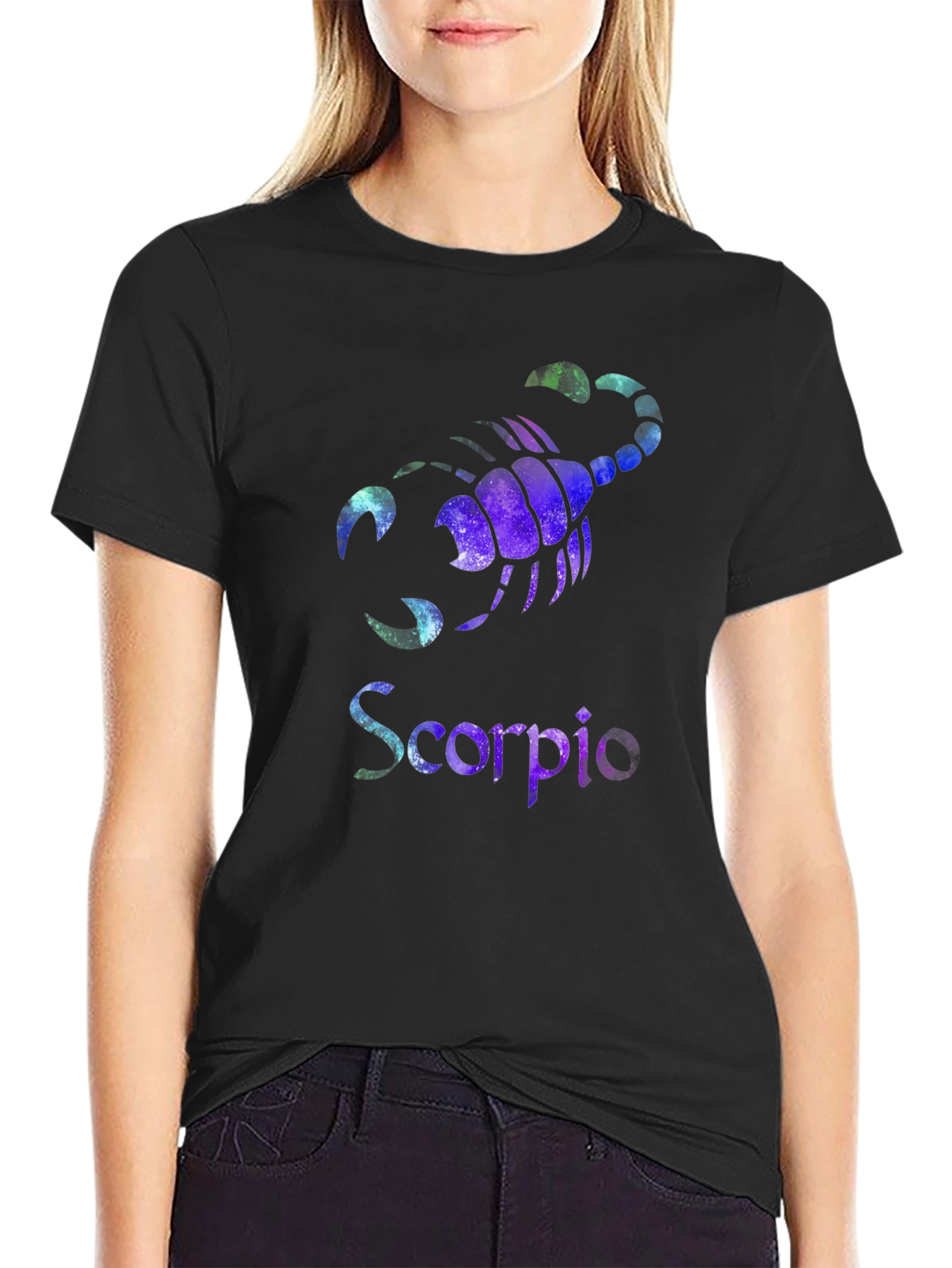 Scorpio Zodiac Galaxy Graphic Black T-Shirt