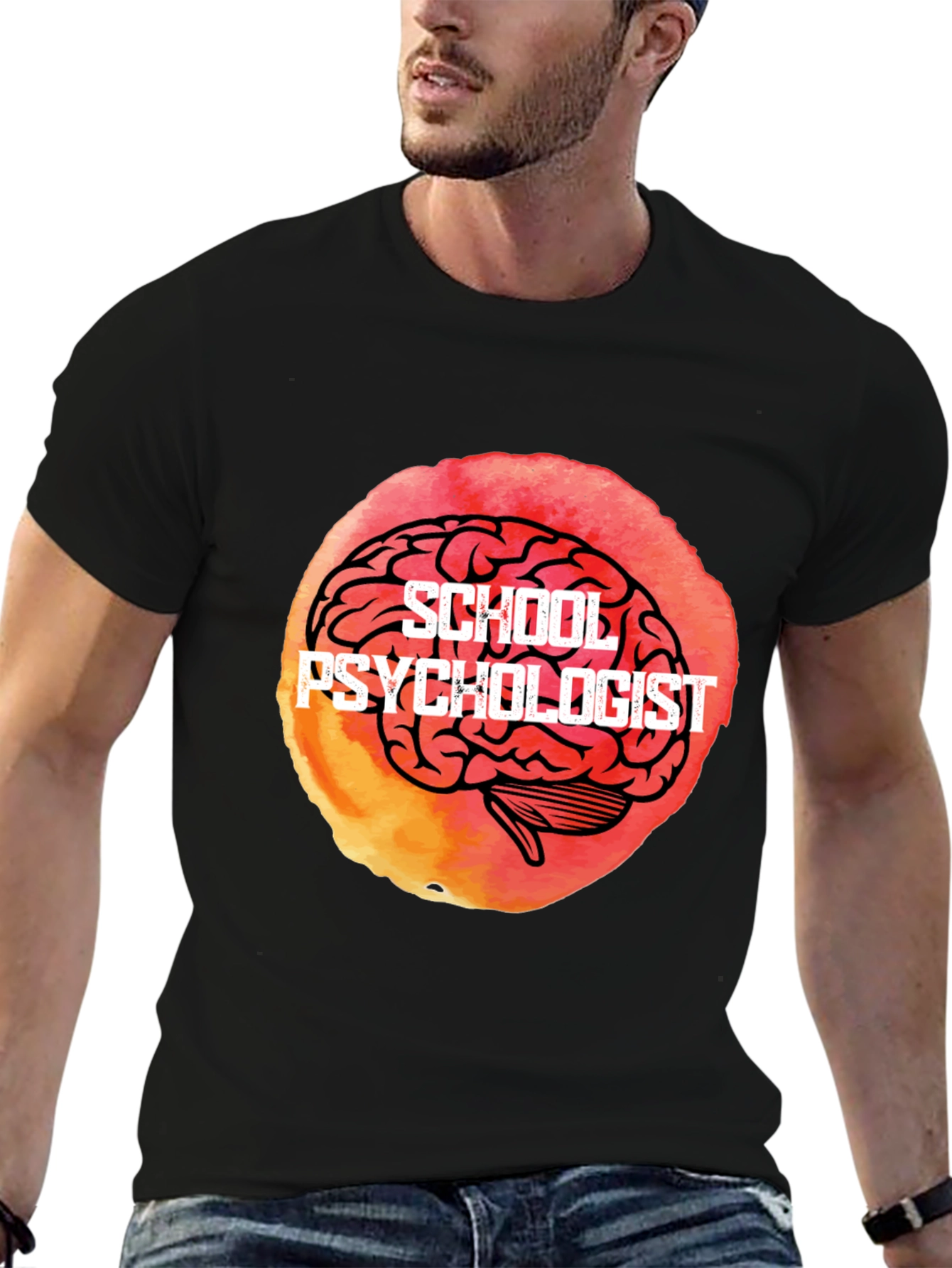 School Psychologist Brain Graphic Tee - Unique Gift Idea