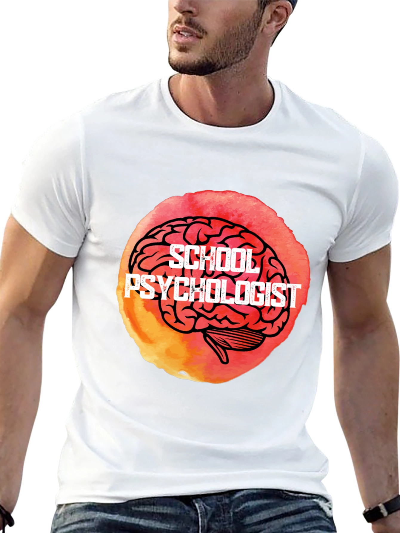 School Psychologist Brain Graphic Tee - Unique Gift Idea