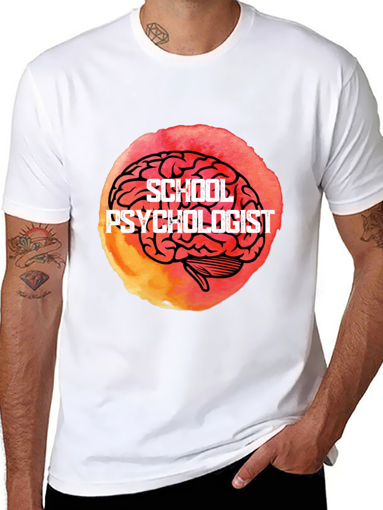 School Psychologist Brain Graphic Tee - Unique Gift Idea