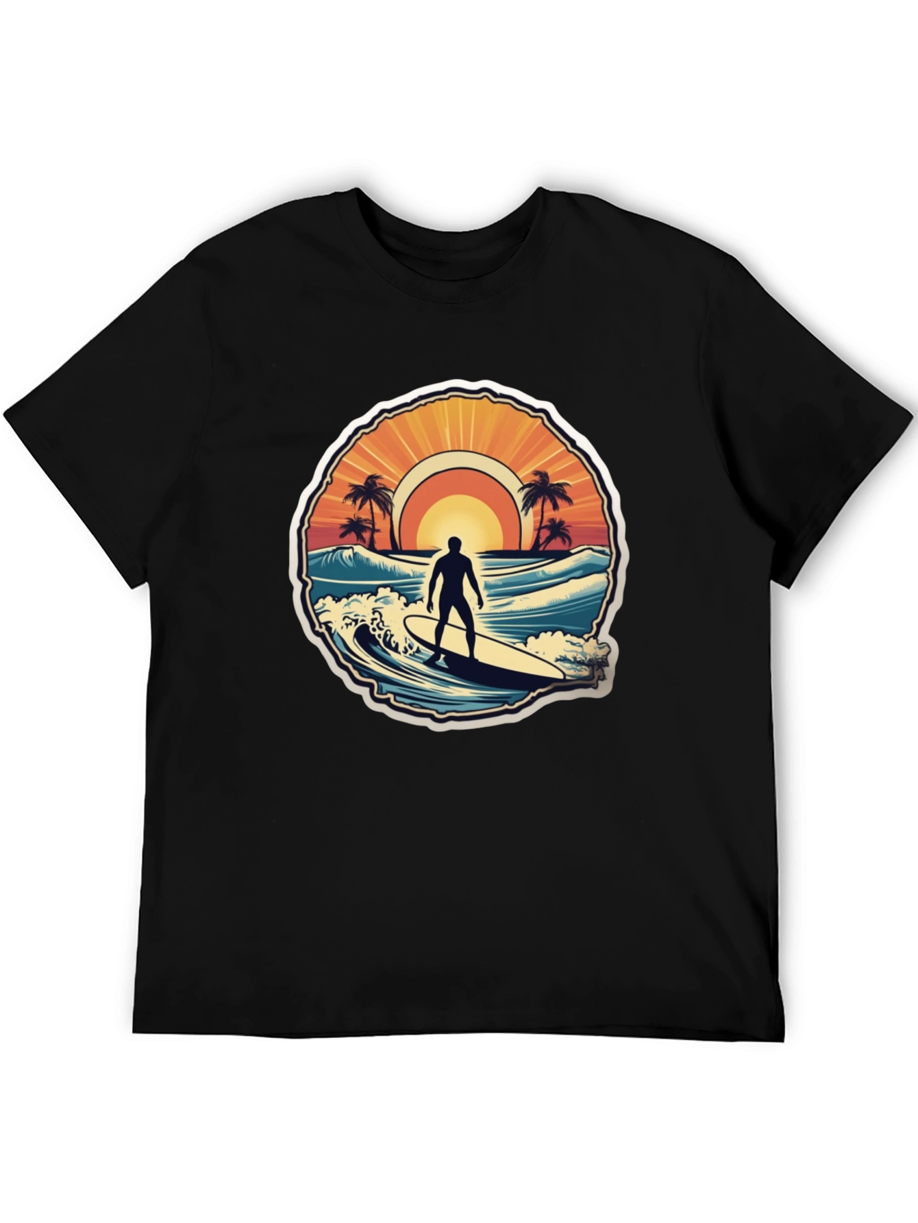 Surfing Vibes T-Shirt - Ocean Scene Design