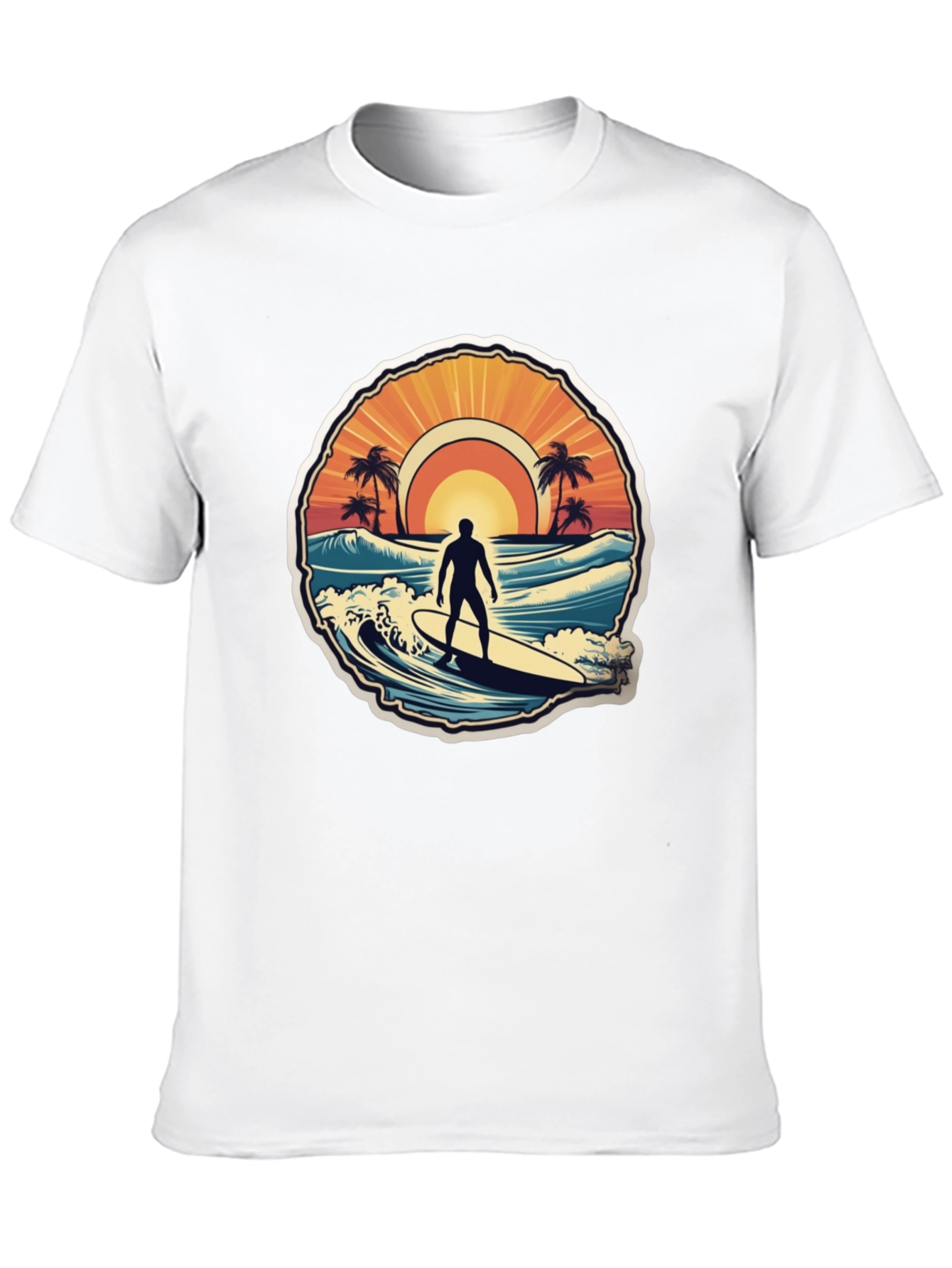 Surfing Vibes T-Shirt - Ocean Scene Design