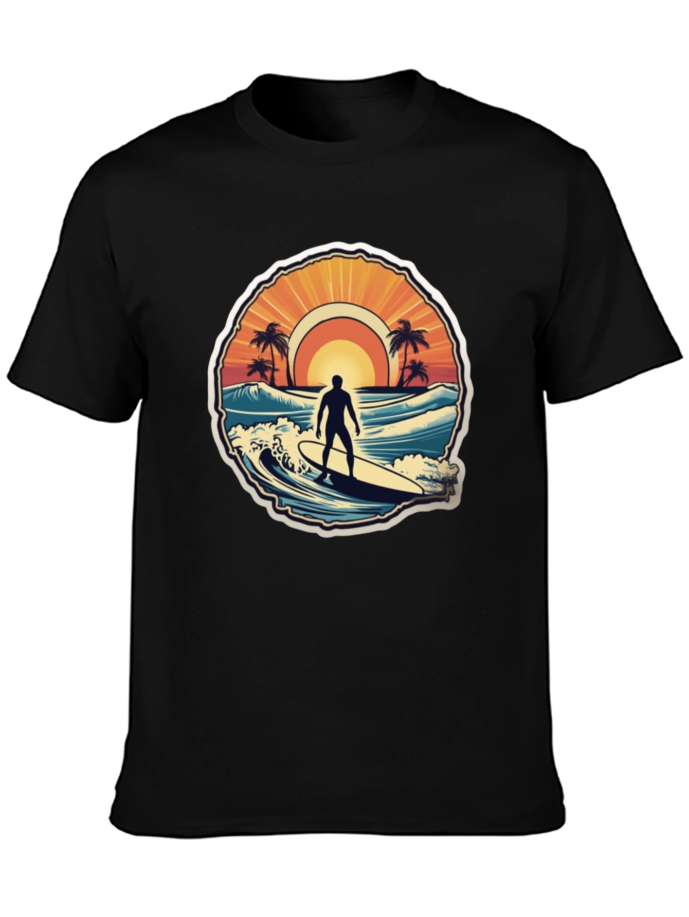 Surfing Vibes T-Shirt - Ocean Scene Design
