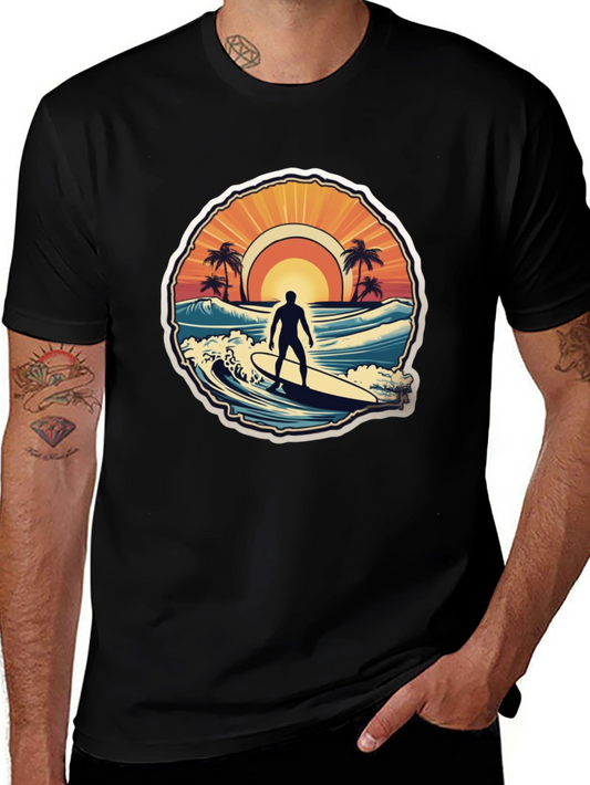 Surfing Vibes T-Shirt - Ocean Scene Design