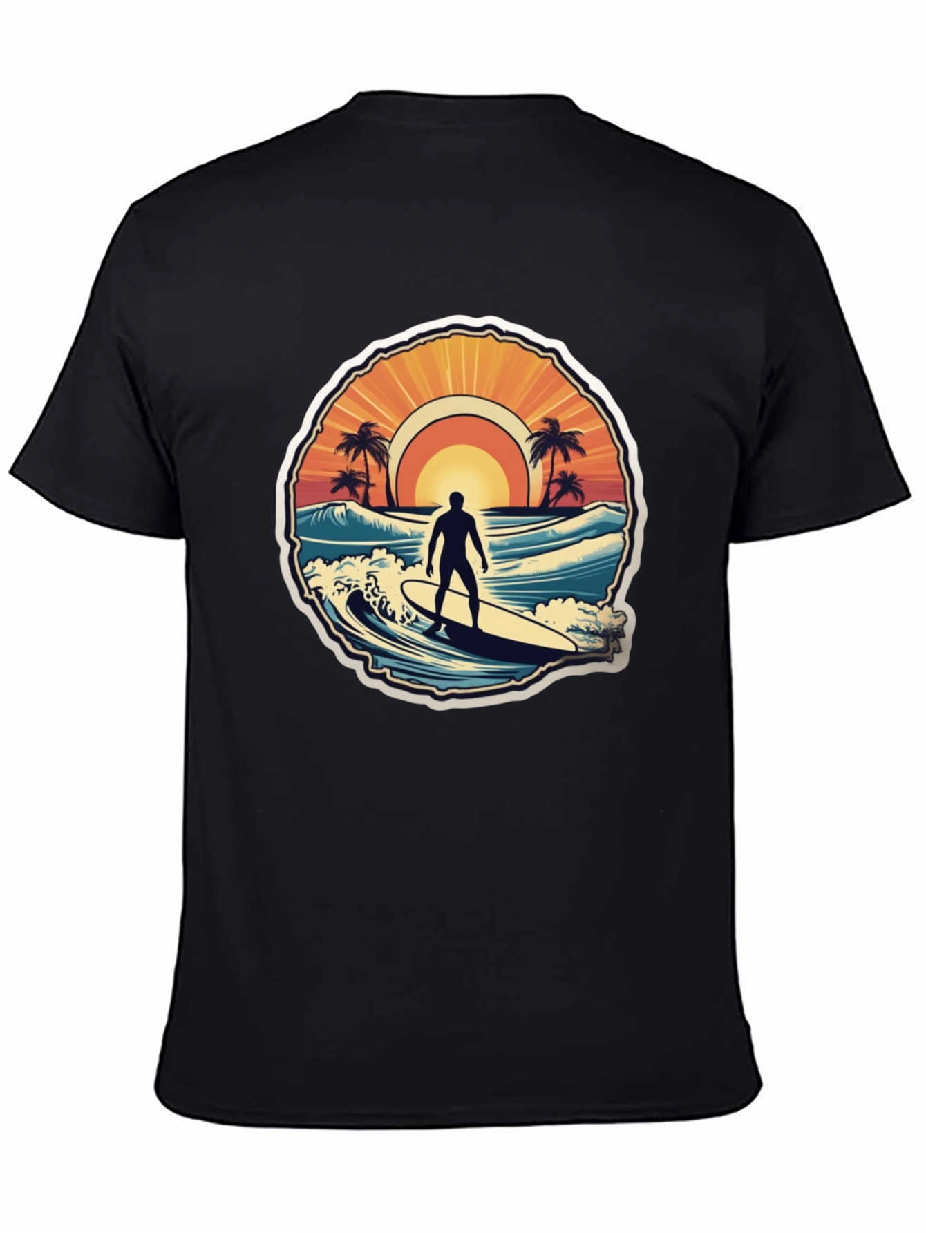 Surfing Vibes T-Shirt - Ocean Scene Design