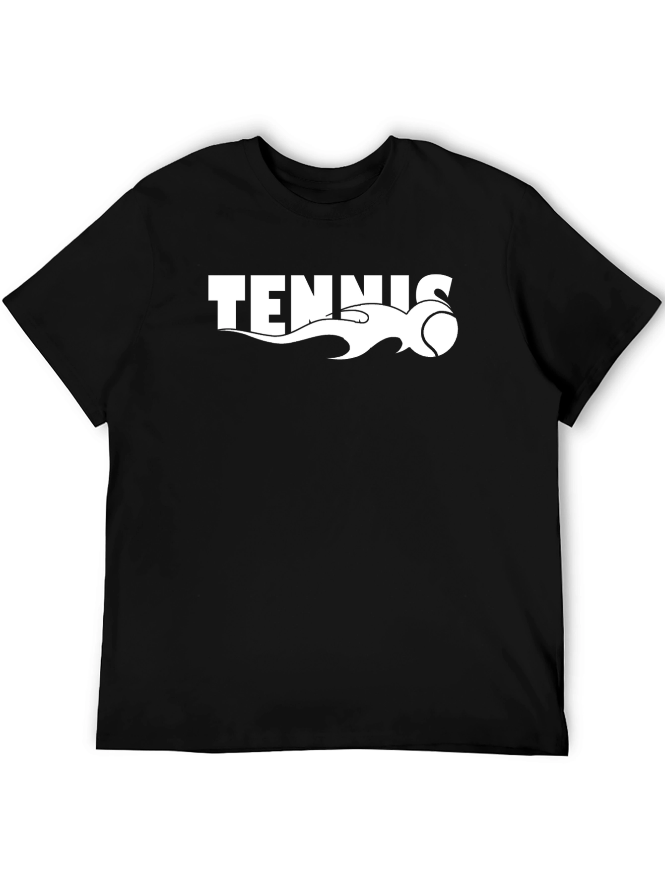 Tennis Flame Graphic Black T-Shirt