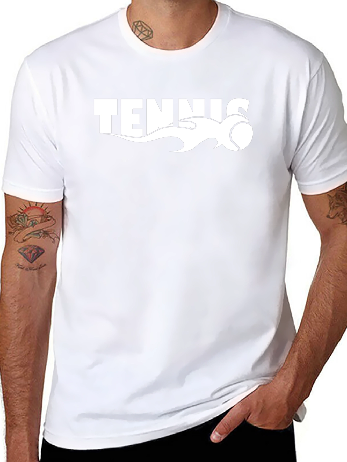 Tennis Flame Graphic Black T-Shirt