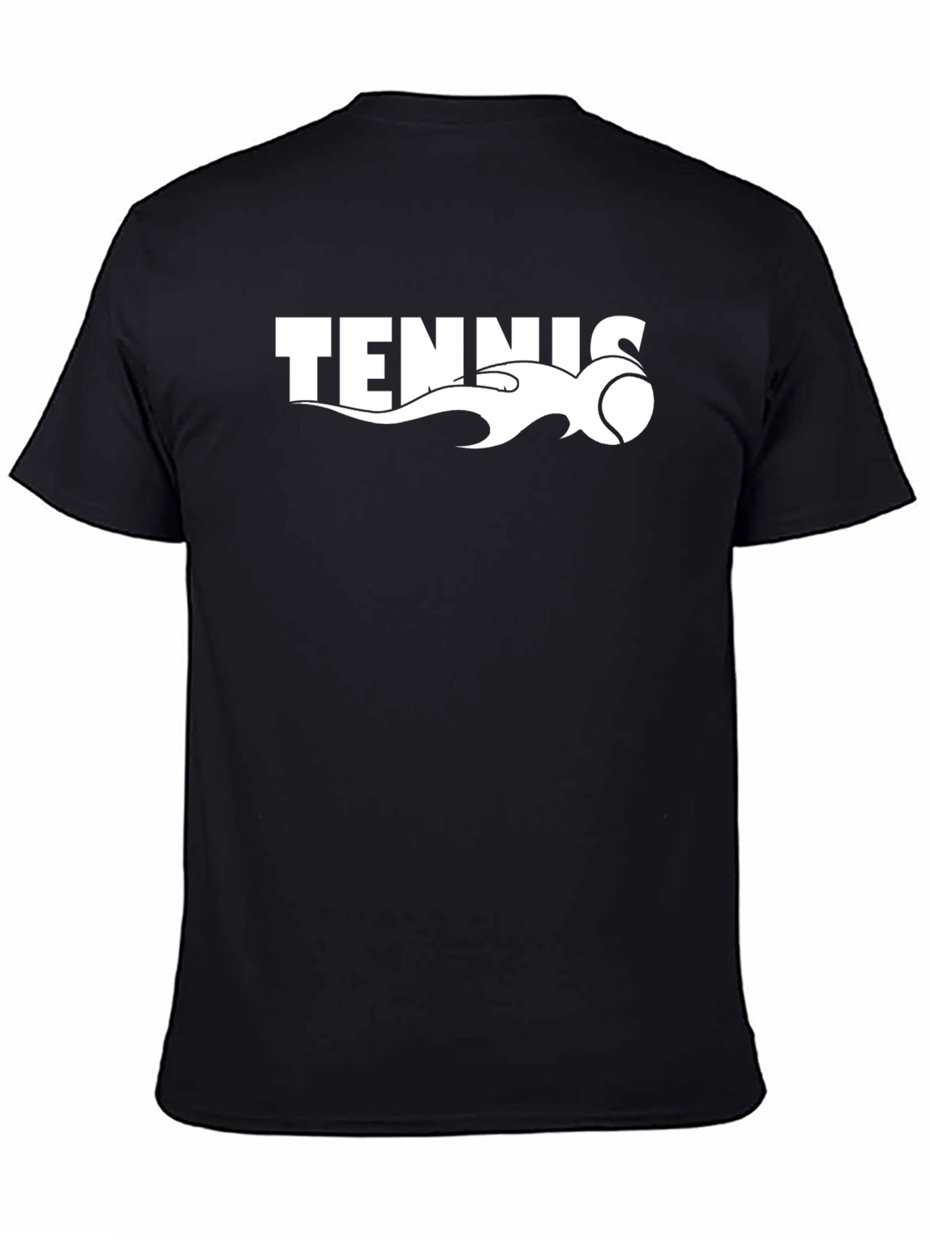 Tennis Flame Graphic Black T-Shirt
