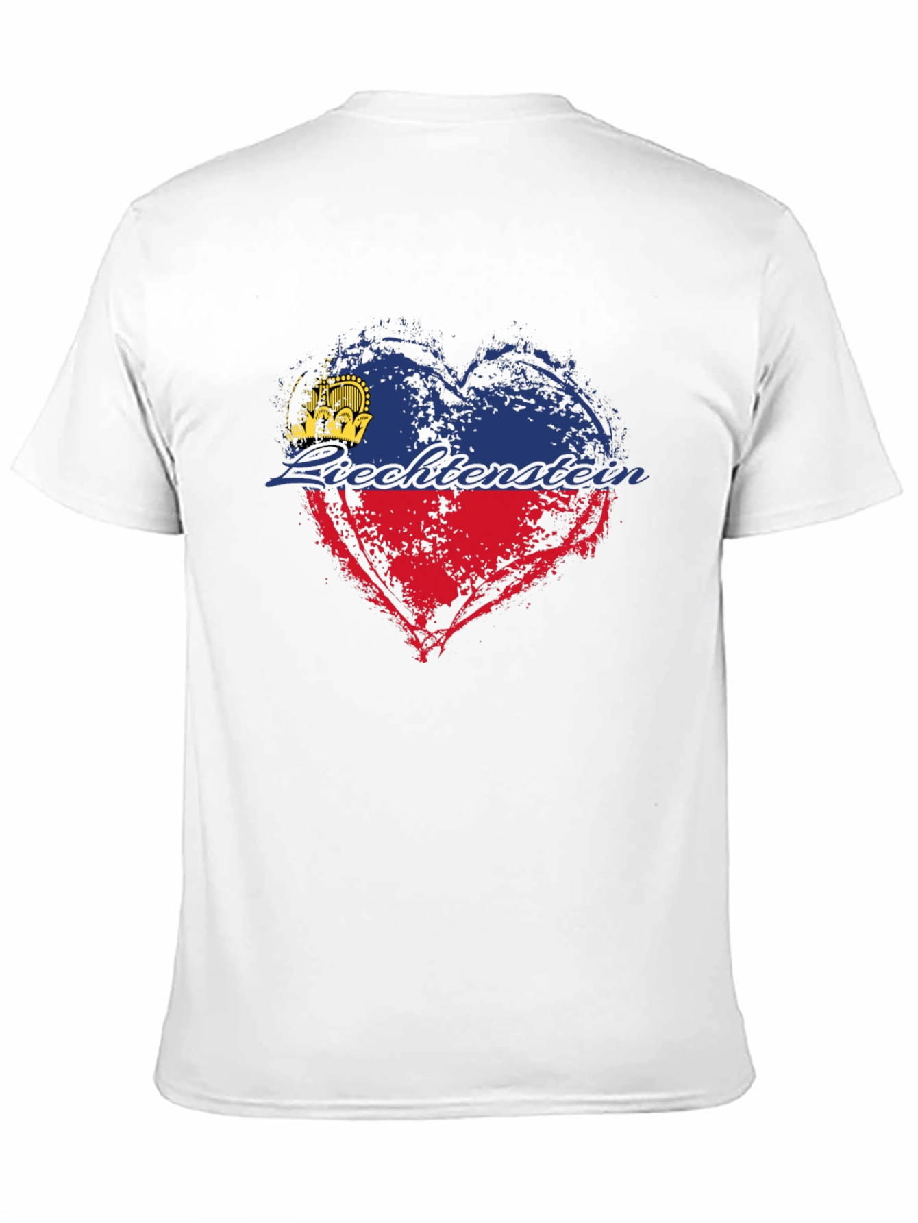 Liechtenstein Flag Heart T-Shirt - Black