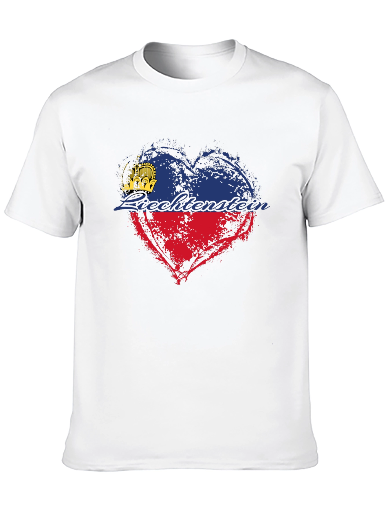 Liechtenstein Flag Heart T-Shirt - Black
