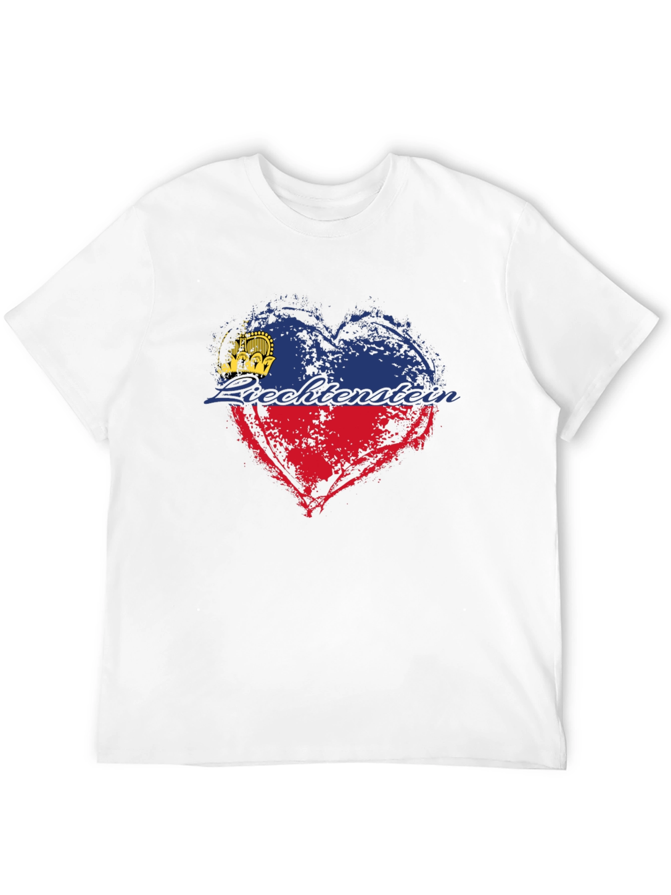 Liechtenstein Flag Heart T-Shirt - Black