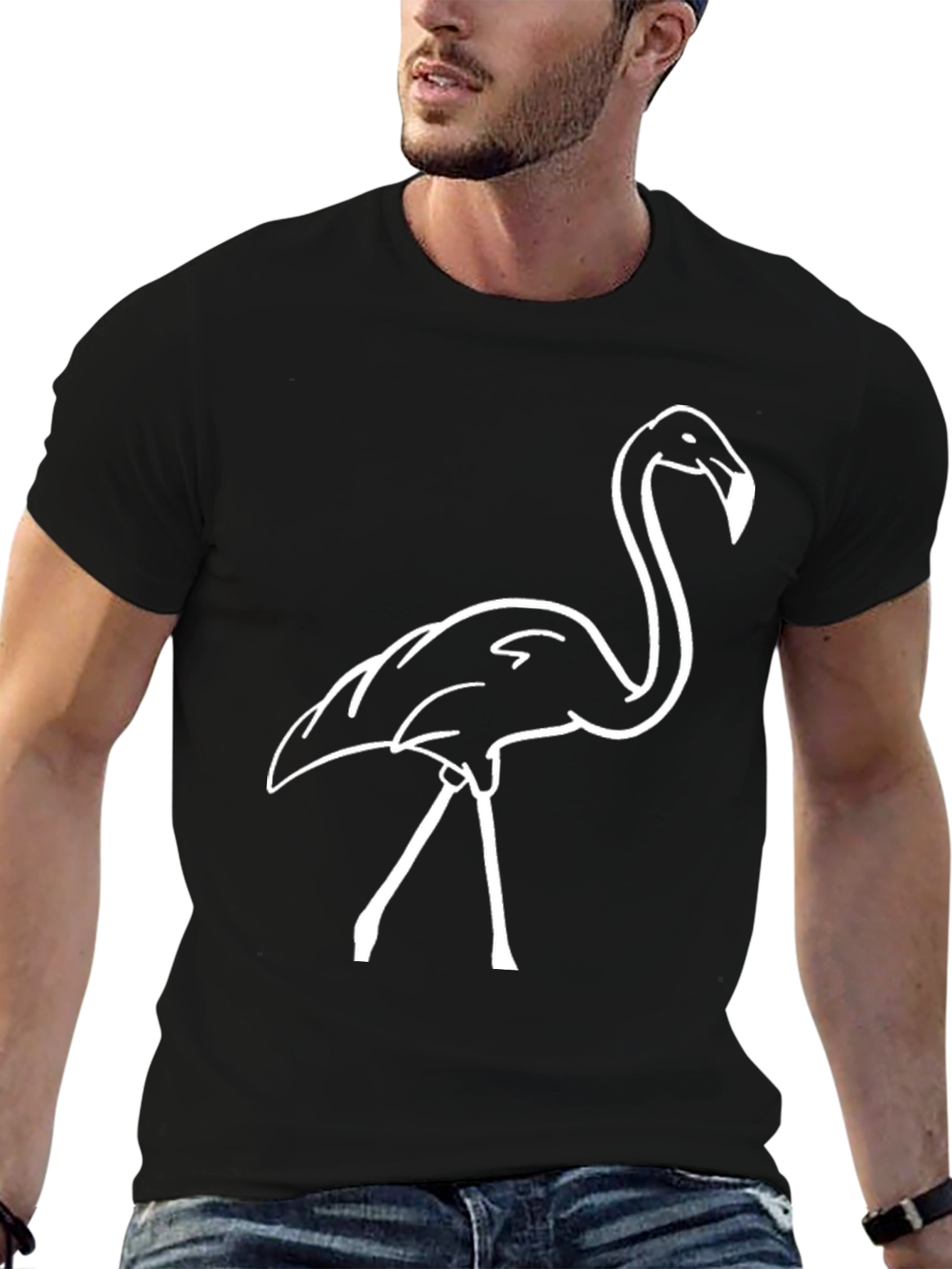 Black Flamingo Graphic Tee - Modern Casual Style