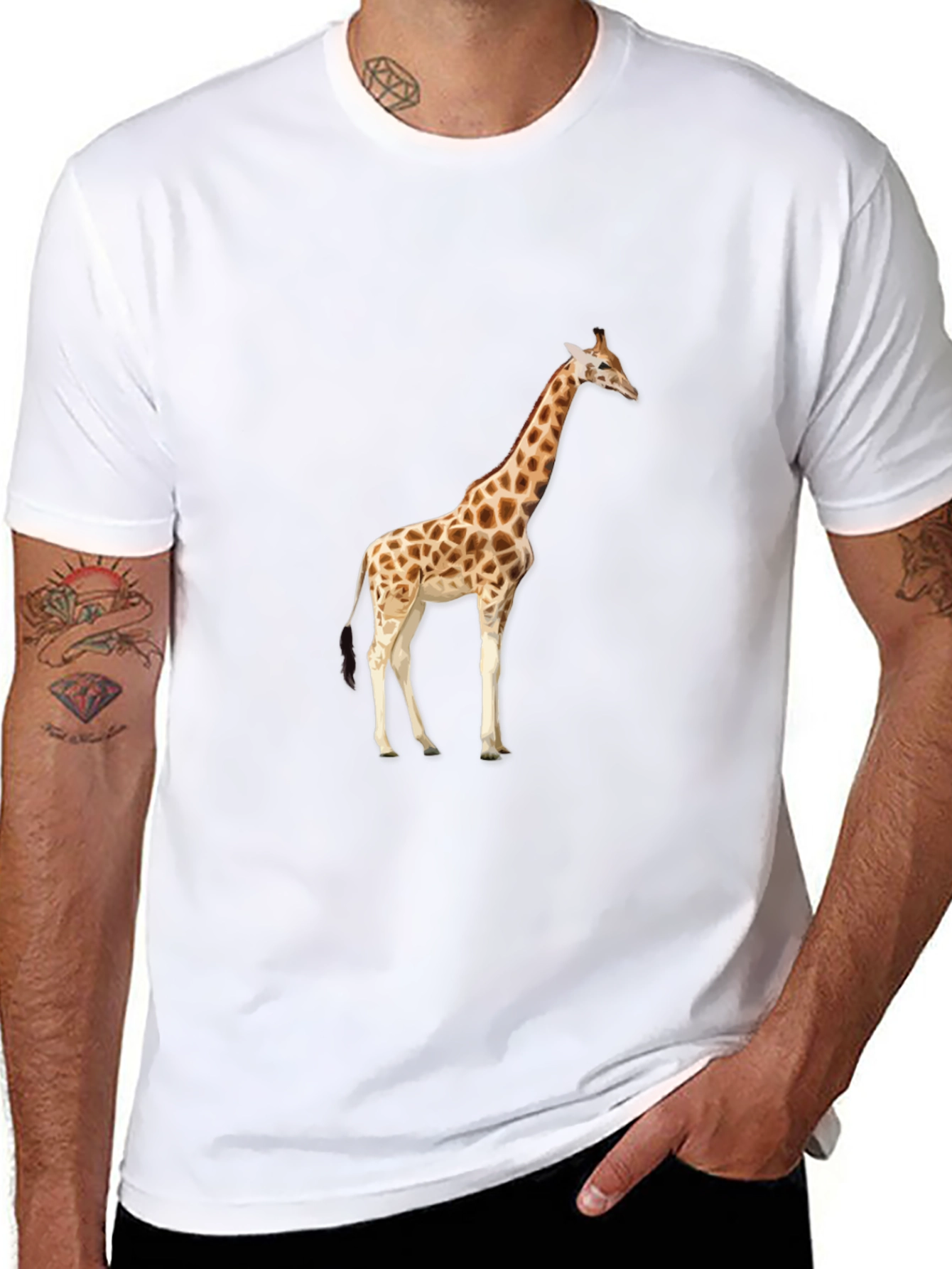 Giraffe Graphic Black T-Shirt