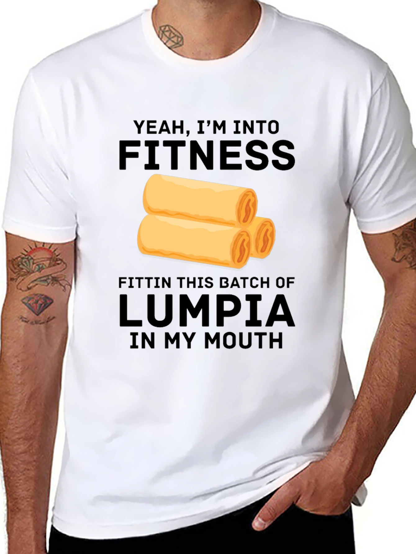Fitness Lumpia T-Shirt Funny Foodie Tee