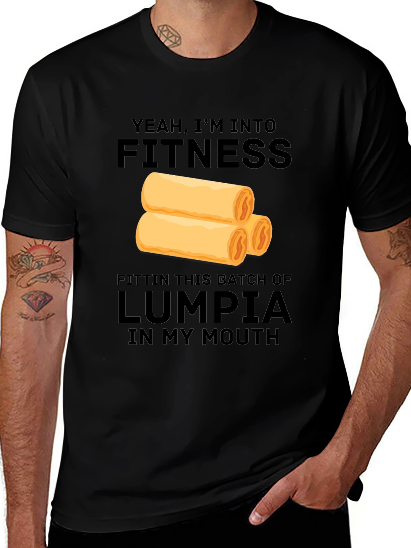 Fitness Lumpia T-Shirt Funny Foodie Tee