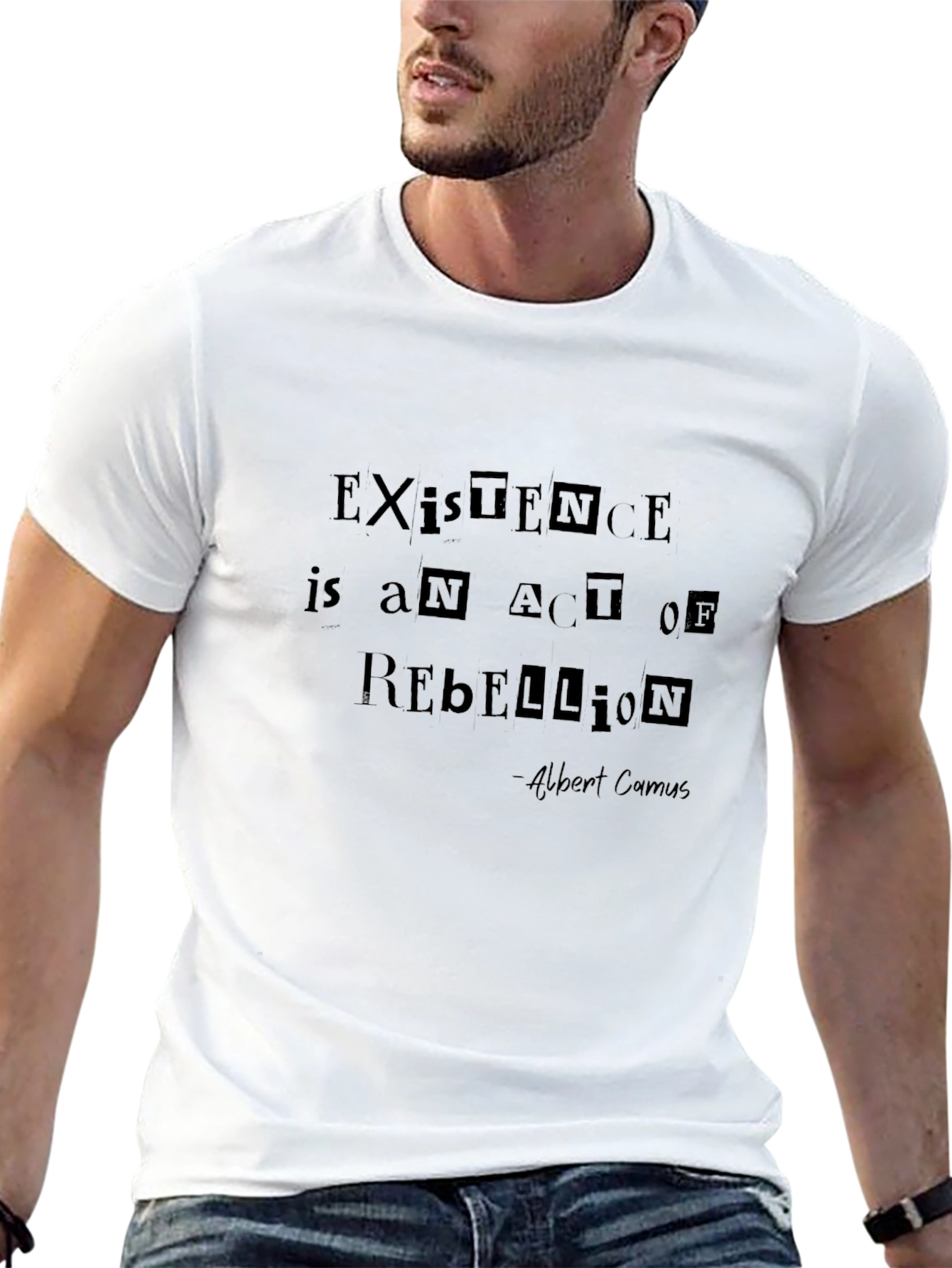 Existence is Rebellion T-Shirt - Albert Camus Quote