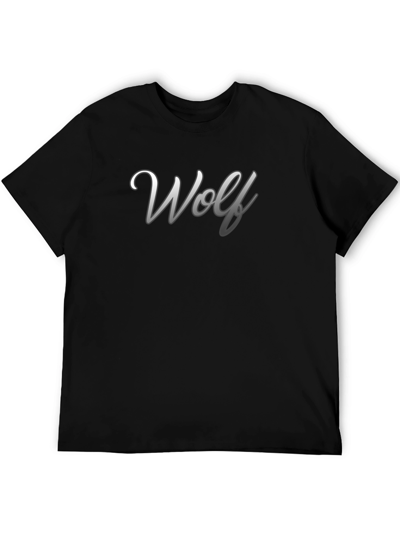 Wolf Graphic Print Crew Neck T-Shirt - Black