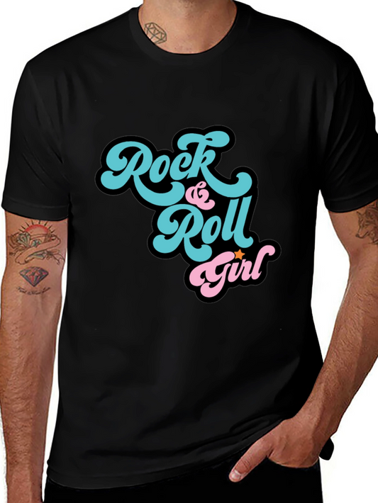 Rock & Roll Girl Graphic Tee - Cool Retro Style!