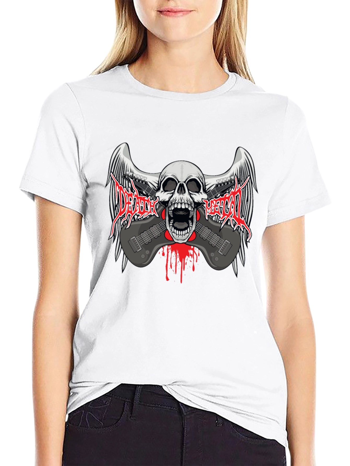 Death Metal Skull & Guitar T-Shirt