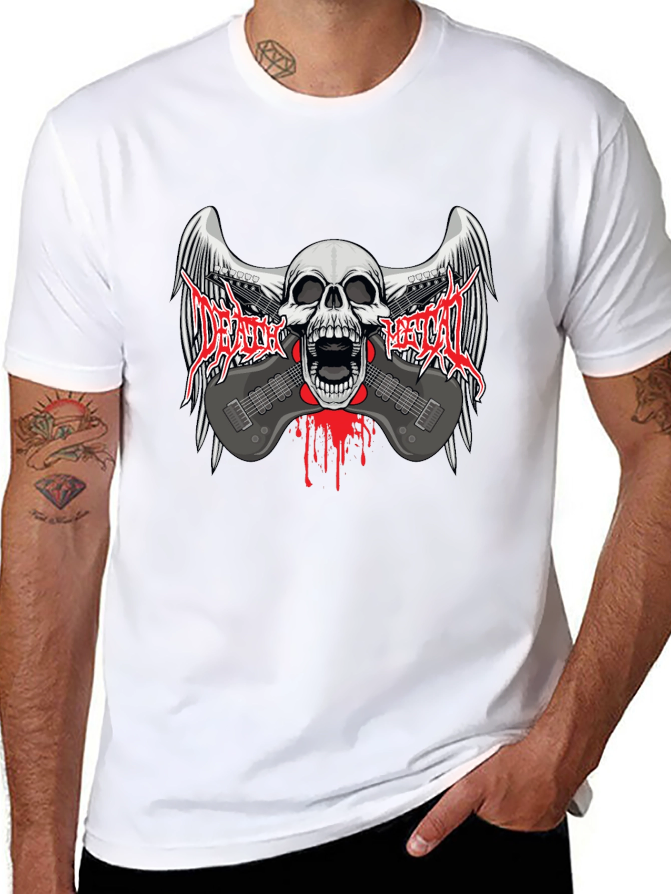 Death Metal Skull & Guitar T-Shirt
