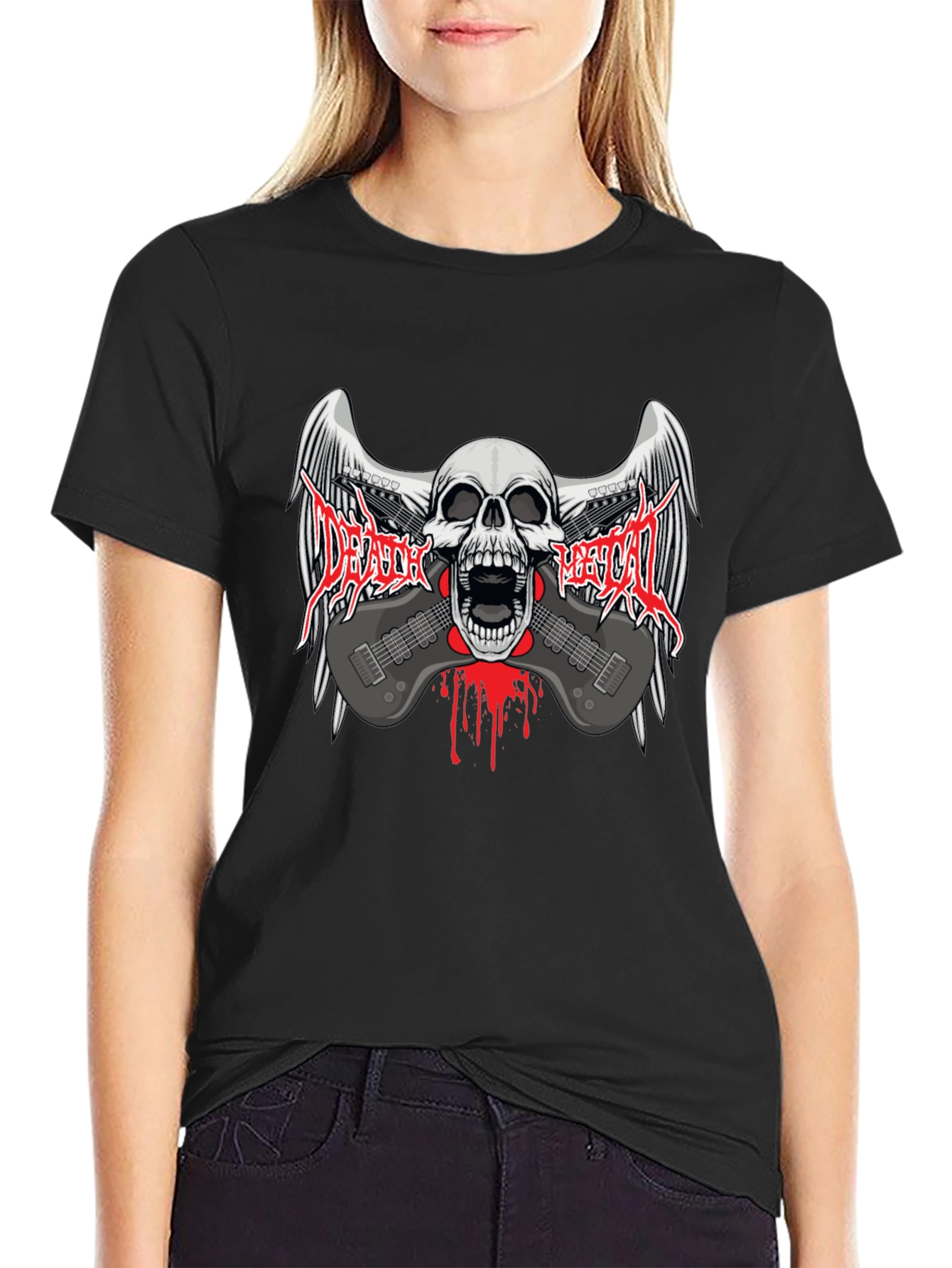 Death Metal Skull & Guitar T-Shirt
