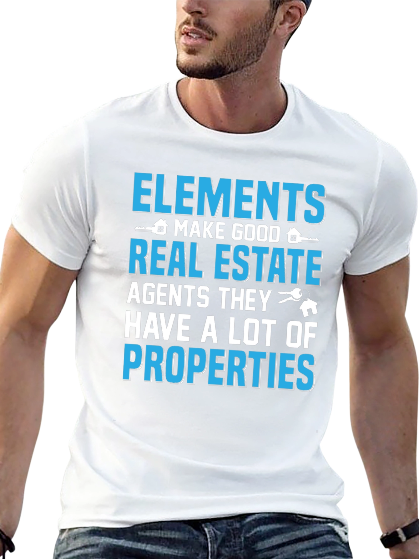 Elements Make Good Real Estate Agents Black T-Shirt