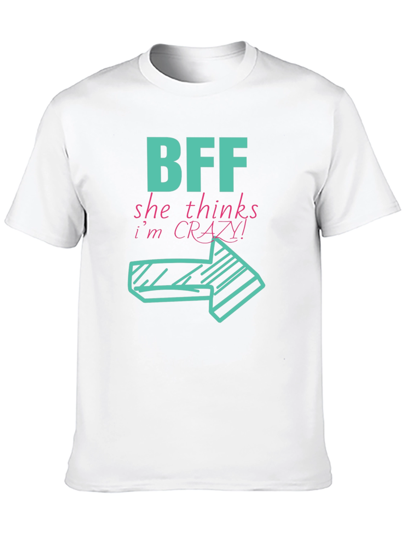 BFF Crazy! Right Arrow Graphic Black T-Shirt