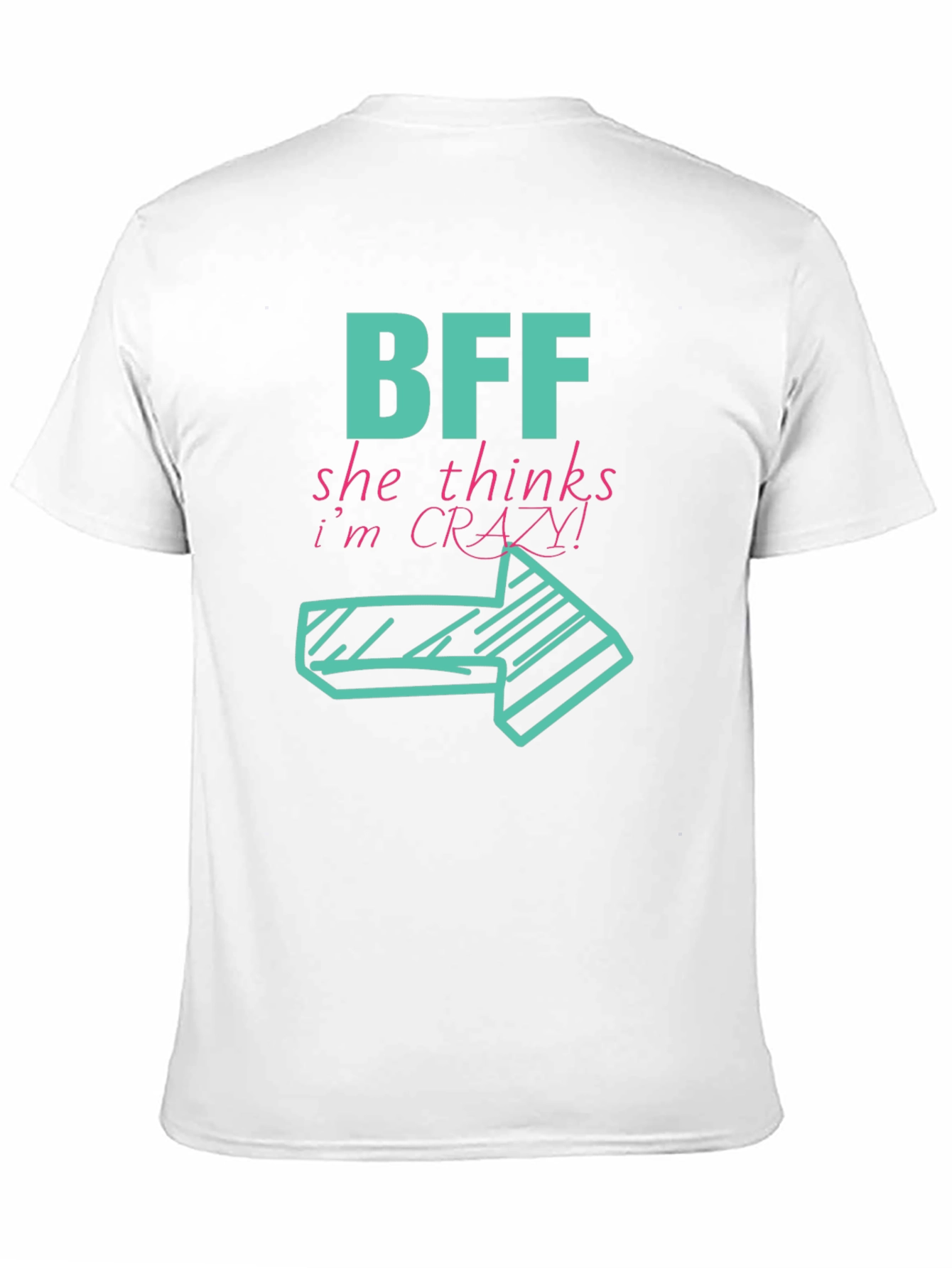 BFF Crazy! Right Arrow Graphic Black T-Shirt
