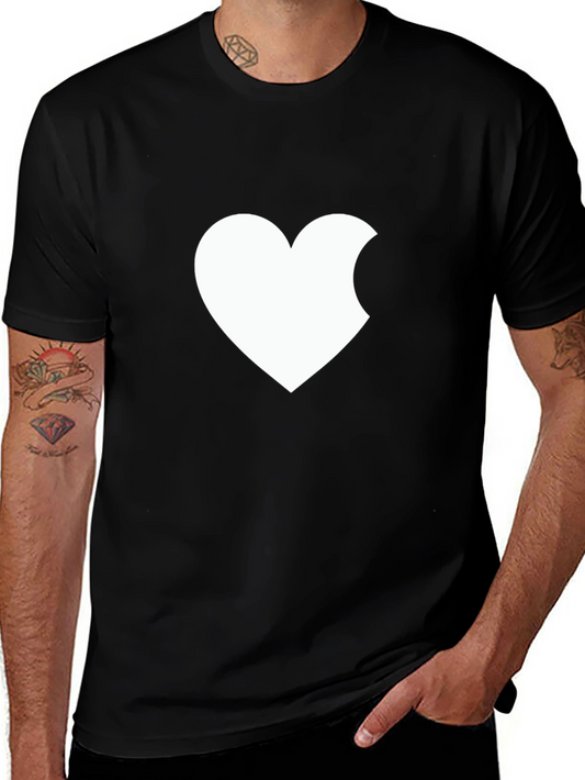 Bitten Heart Graphic T-Shirt - Black Cotton Tee